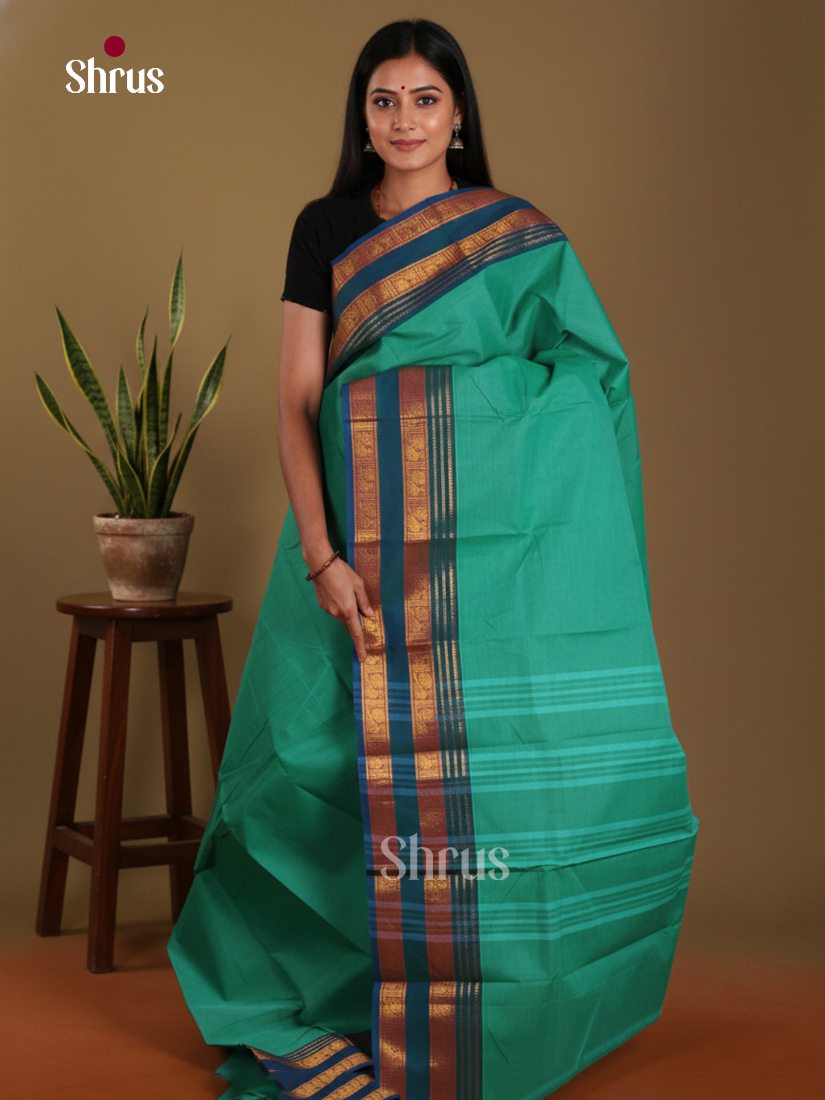 DKS28172 - Chettinad Mix Cotton-Without Blouse Saree