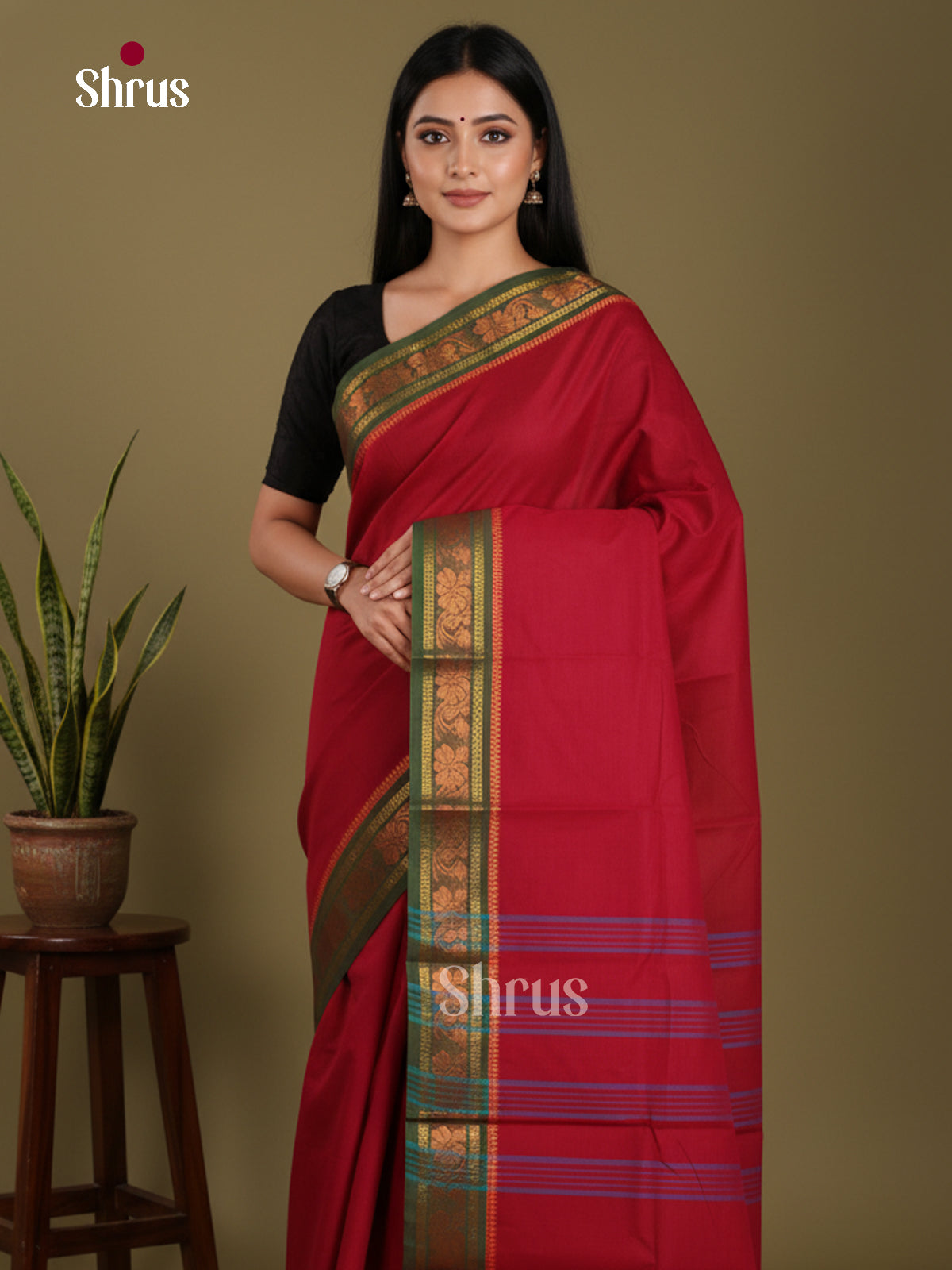 DKS28175 - Chettinad Mix Cotton-Without Blouse Saree