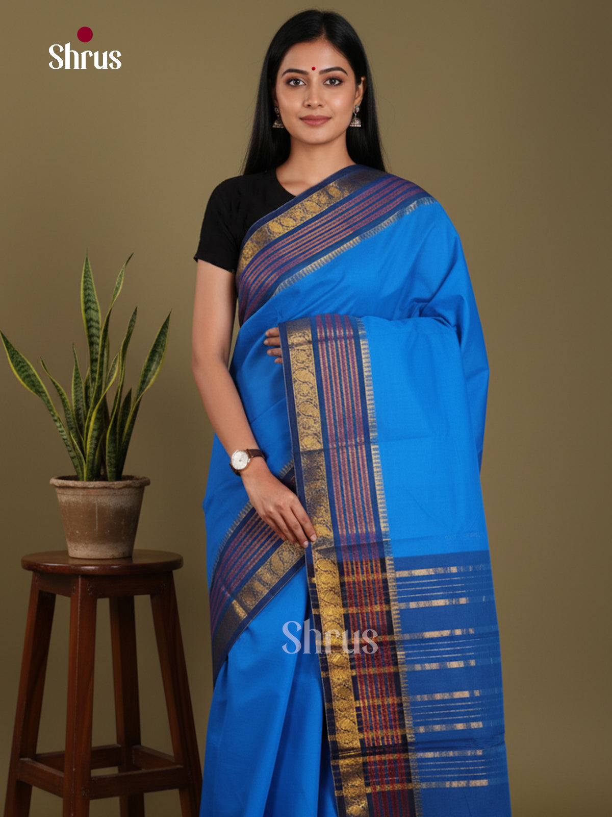 DKS28178 - Chettinad Mix Cotton-Without Blouse Saree