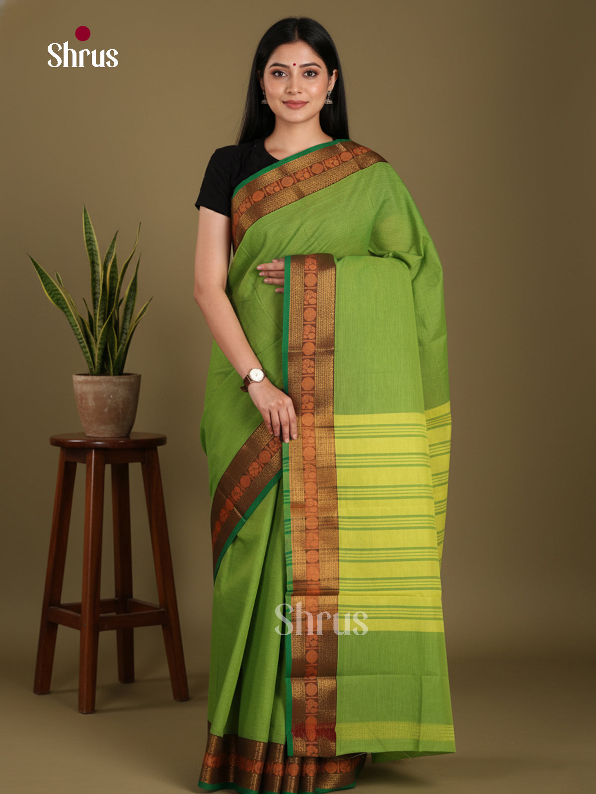 DKS28182 - Chettinad Mix Cotton-Without Blouse Saree - Shop on Shrus.com