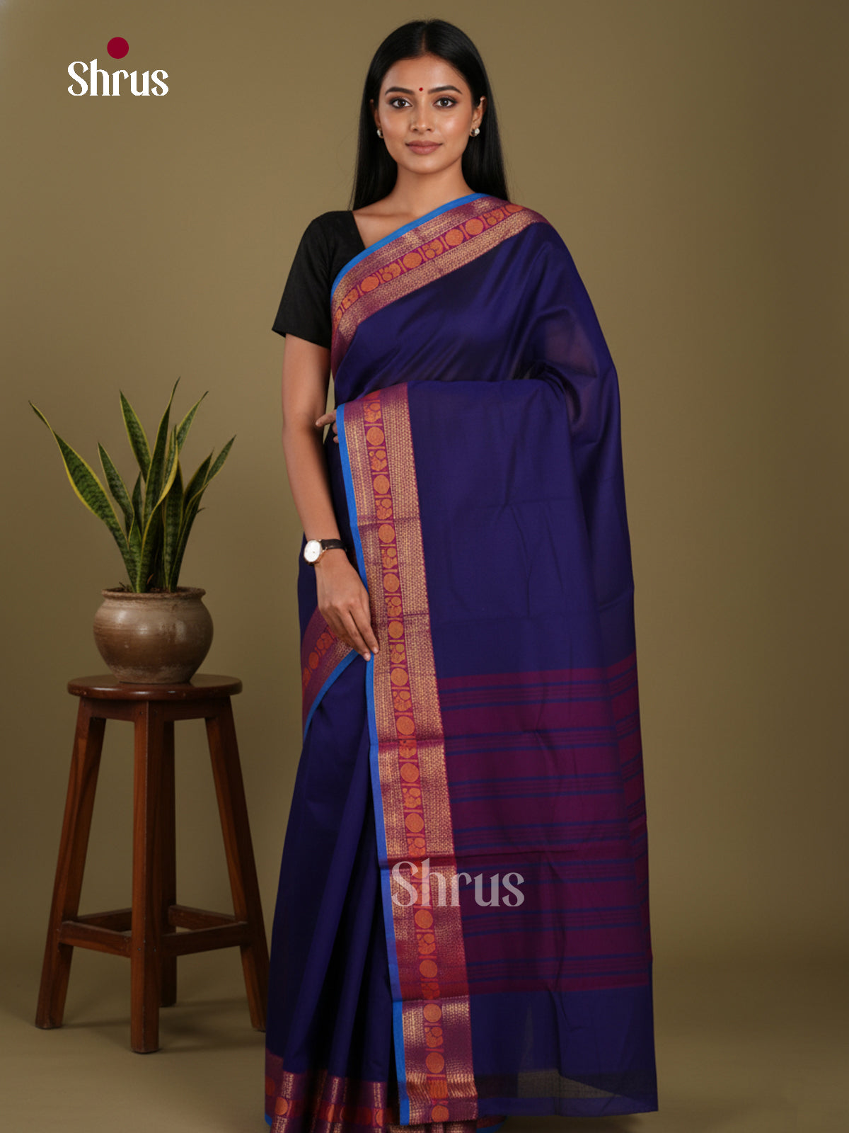 DKS28184 - Chettinad Mix Cotton-Without Blouse Saree