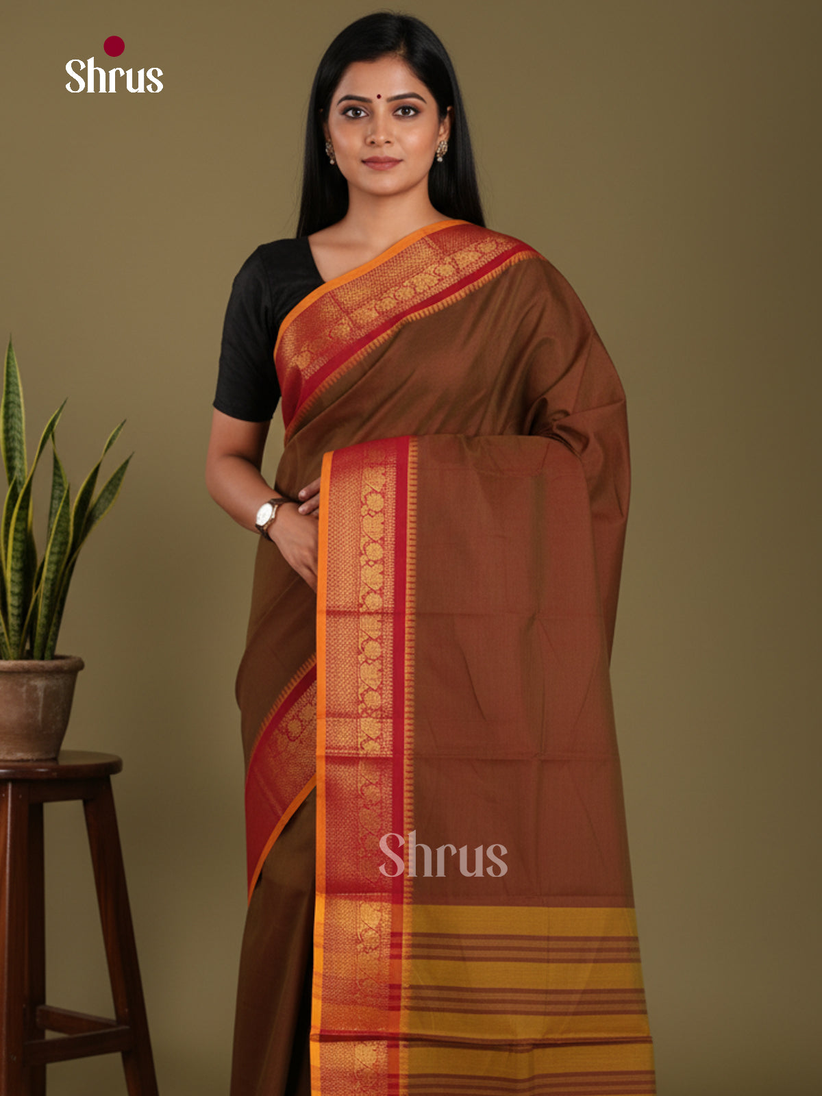DKS28187 - Chettinad Mix Cotton-Without Blouse Saree