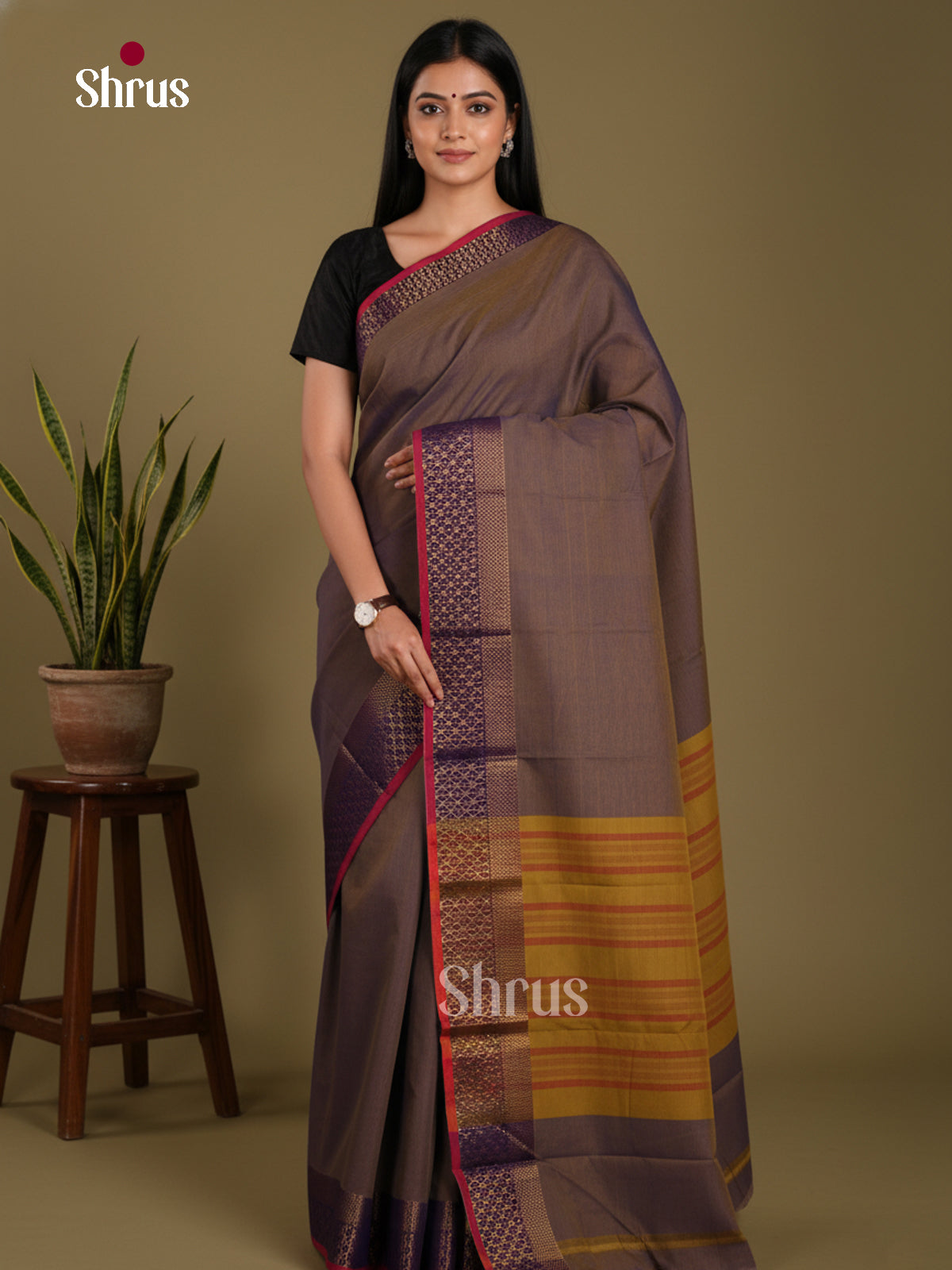 DKS28188 - Chettinad Mix Cotton-Without Blouse Saree - Shop on Shrus.com