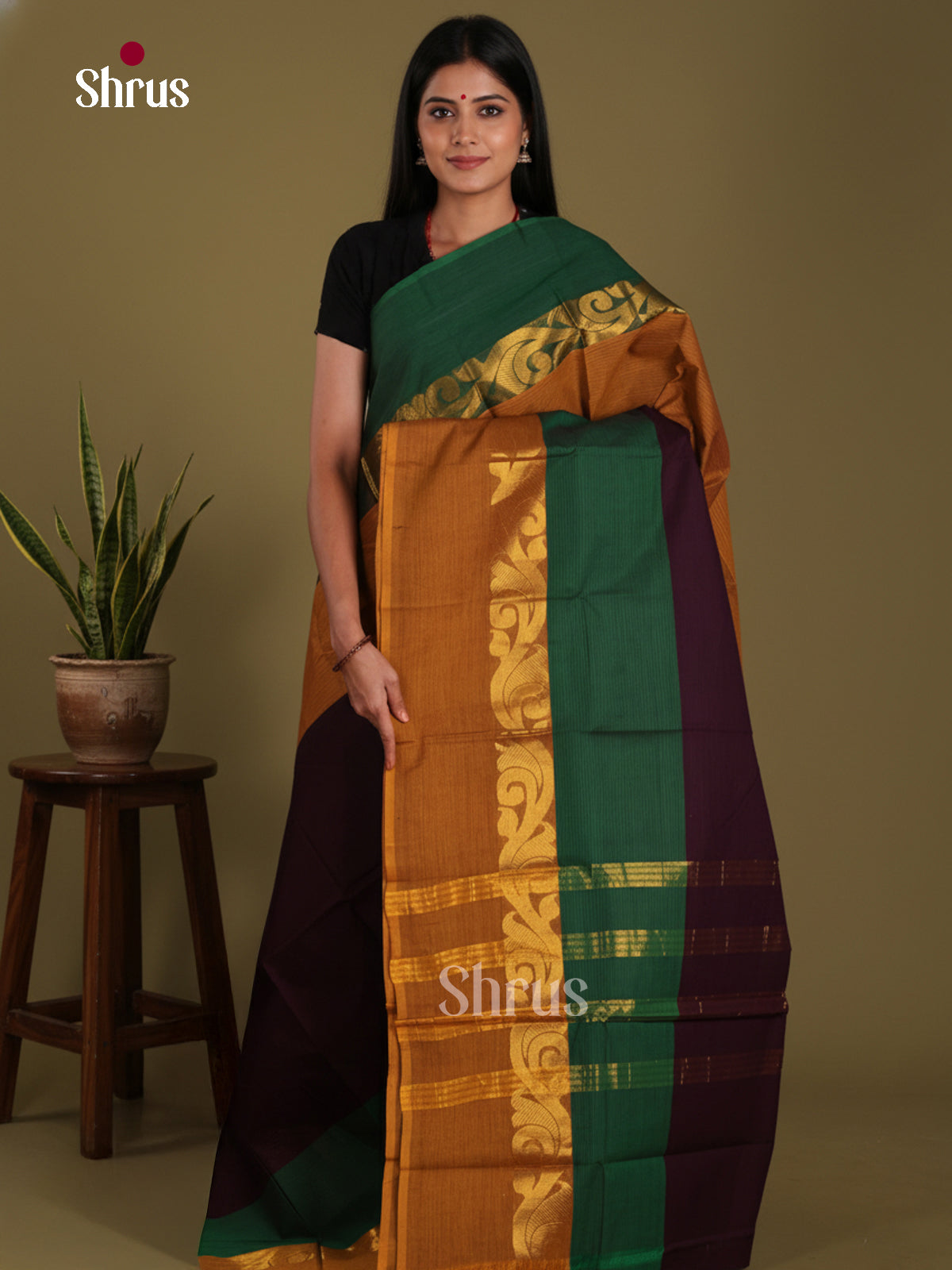 DKS28189 - Chettinad Mix Cotton-Without Blouse Saree