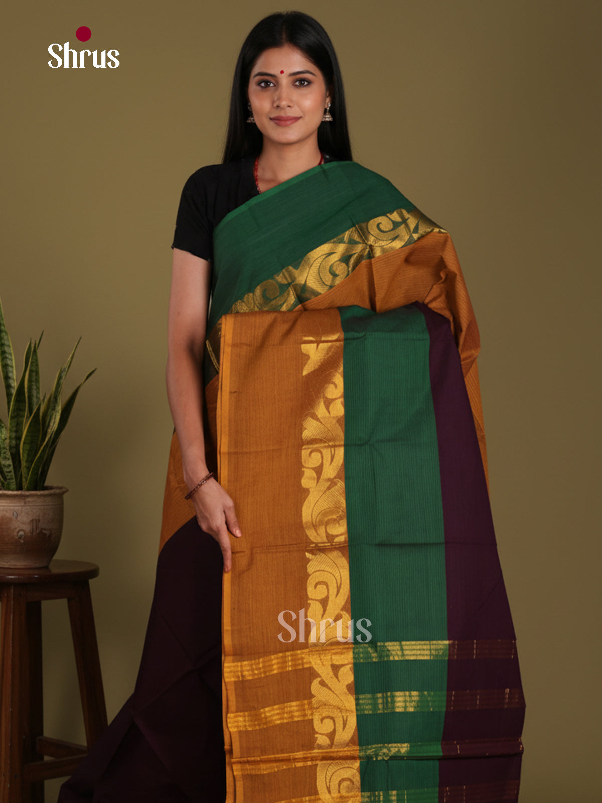 DKS28189 - Chettinad Mix Cotton-Without Blouse Saree