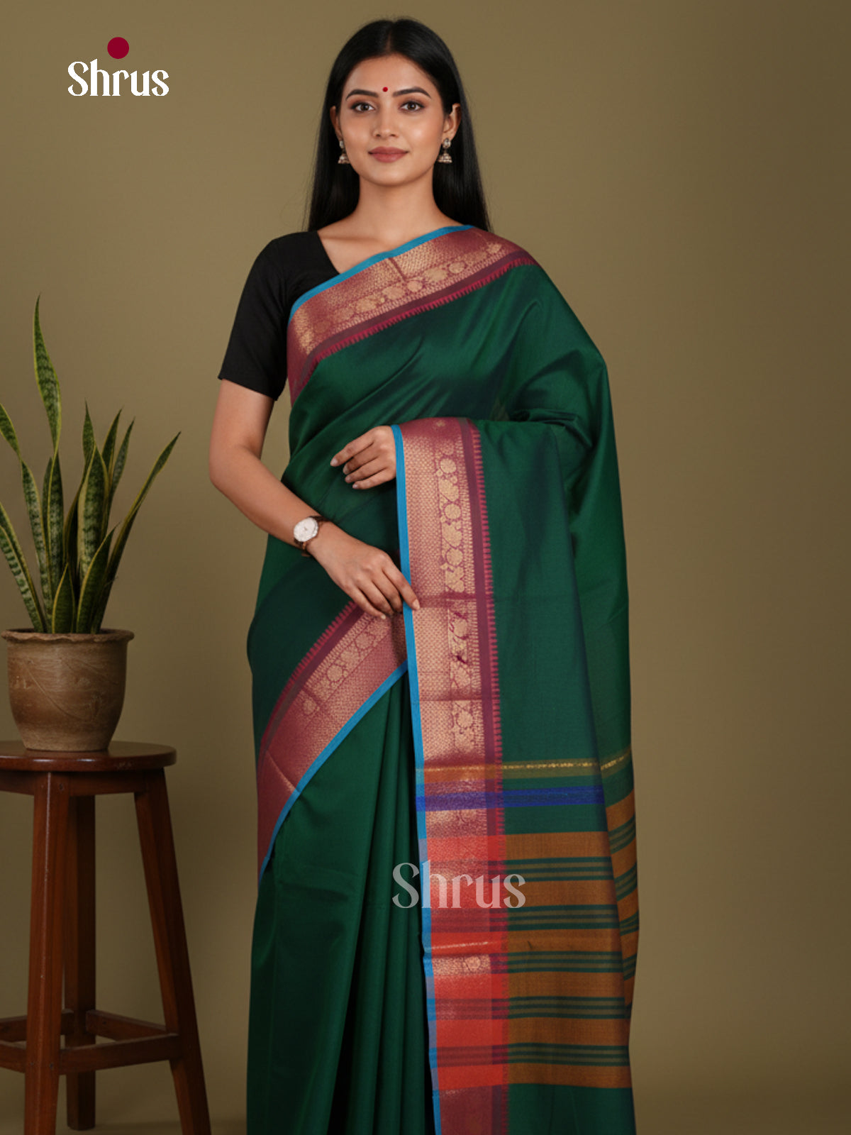 DKS28190 - Chettinad Mix Cotton-Without Blouse Saree
