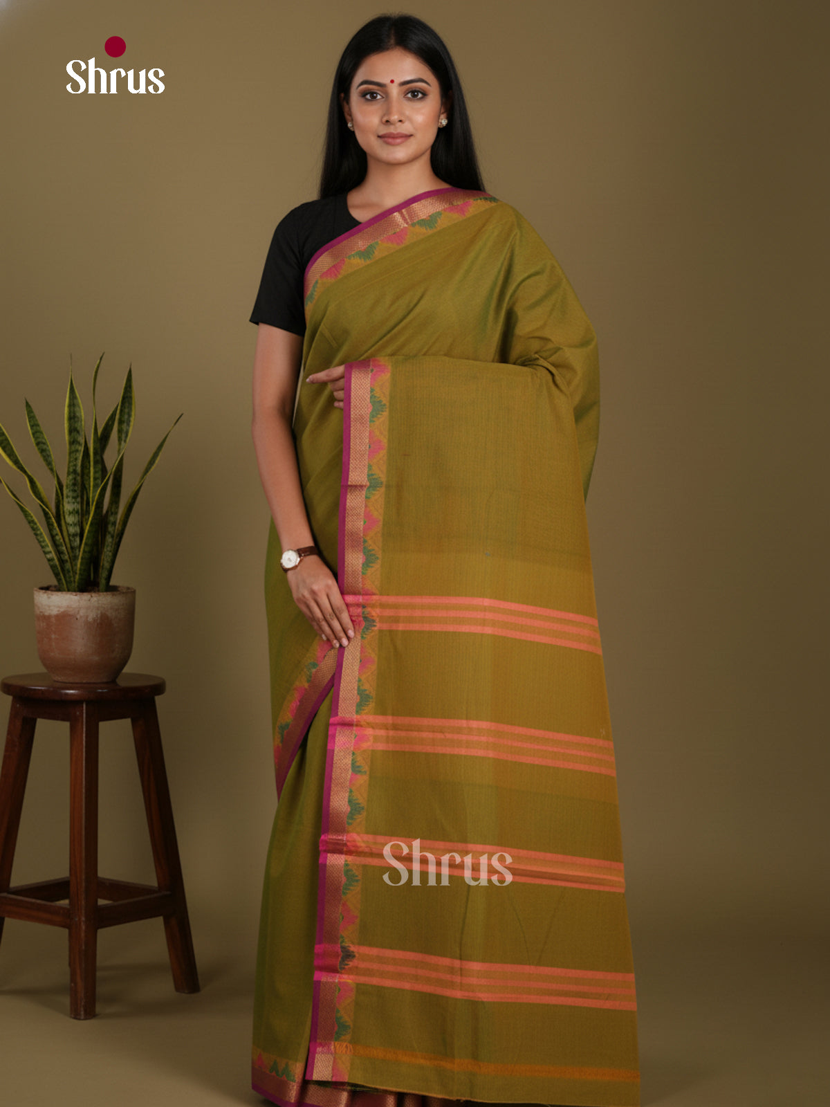 DKS28195 - Chettinad Mix Cotton-Without Blouse Saree