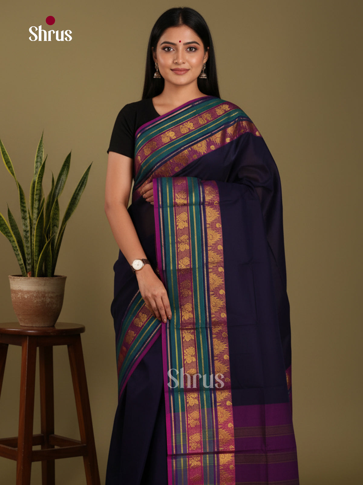 DKS28197 - Chettinad Mix Cotton-Without Blouse Saree