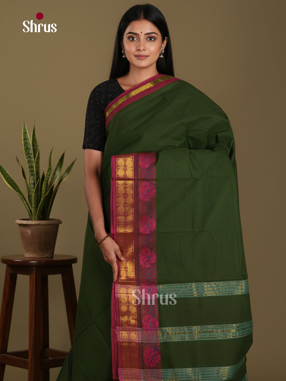 DKS28198 - Chettinad Mix Cotton-Without Blouse Saree
