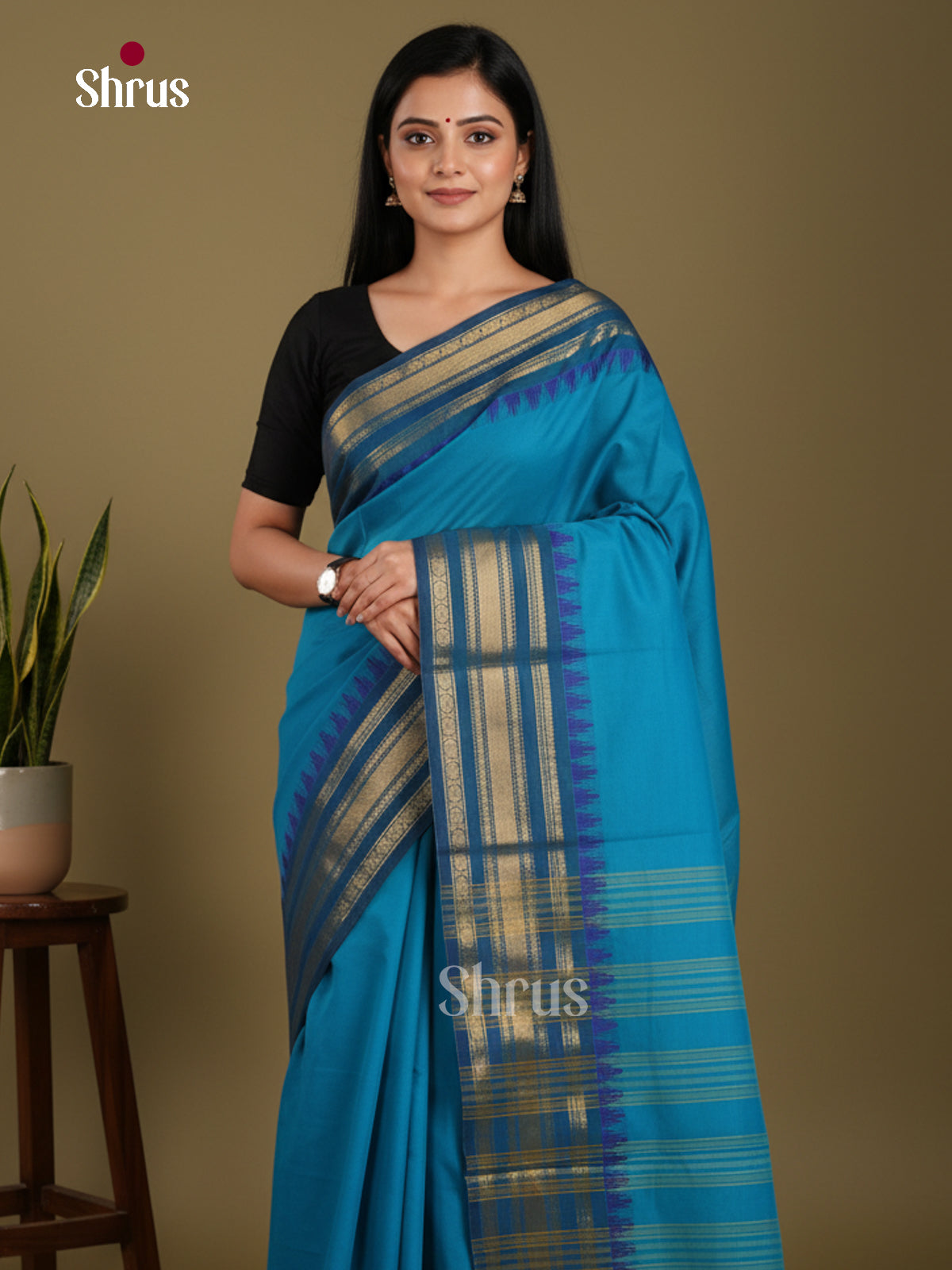 DKS28199 - Chettinad Mix Cotton-Without Blouse Saree