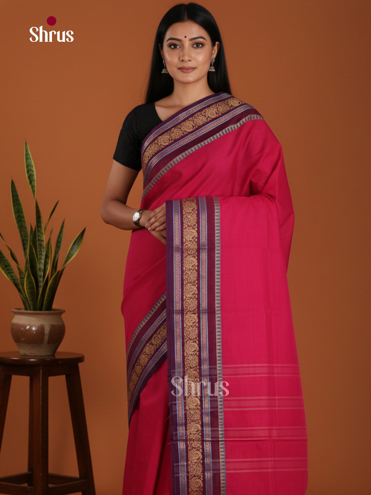 DKS28201 - Chettinad Mix Cotton-Without Blouse Saree - Shop on Shrus.com
