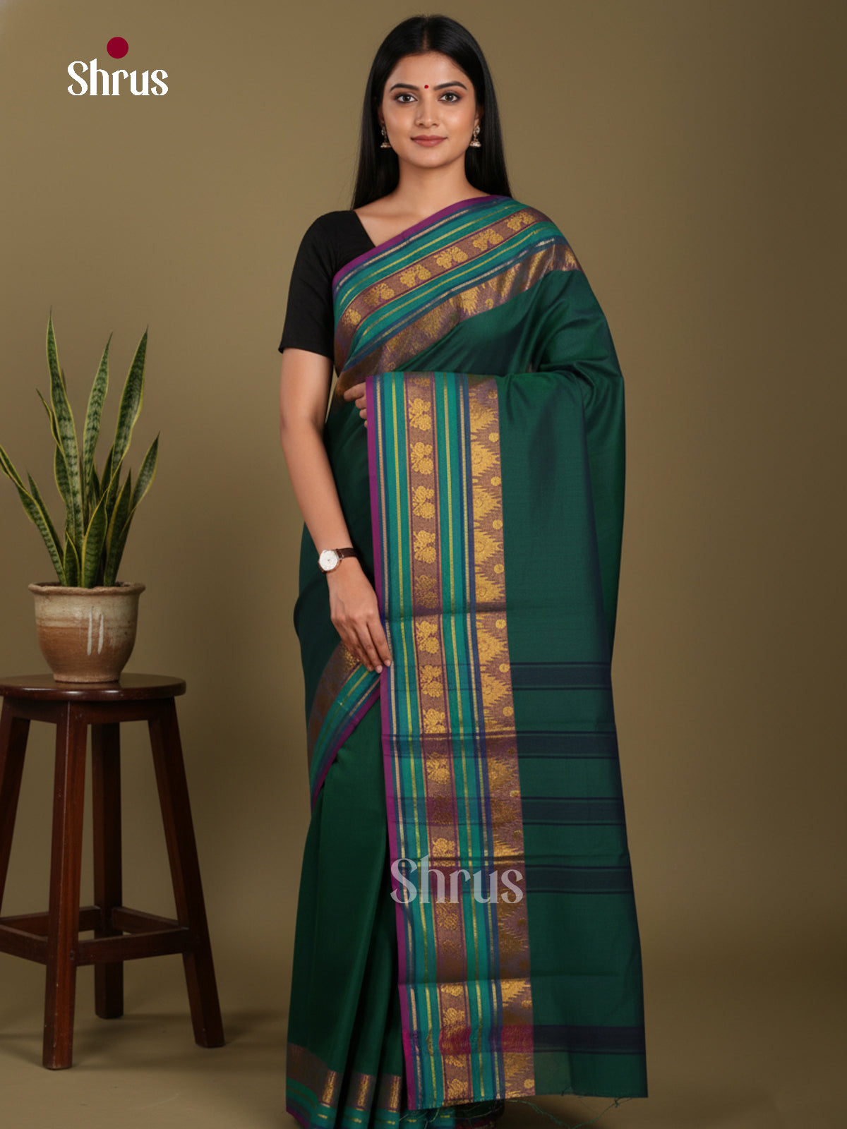 DKS28202 - Chettinad Mix Cotton-Without Blouse Saree