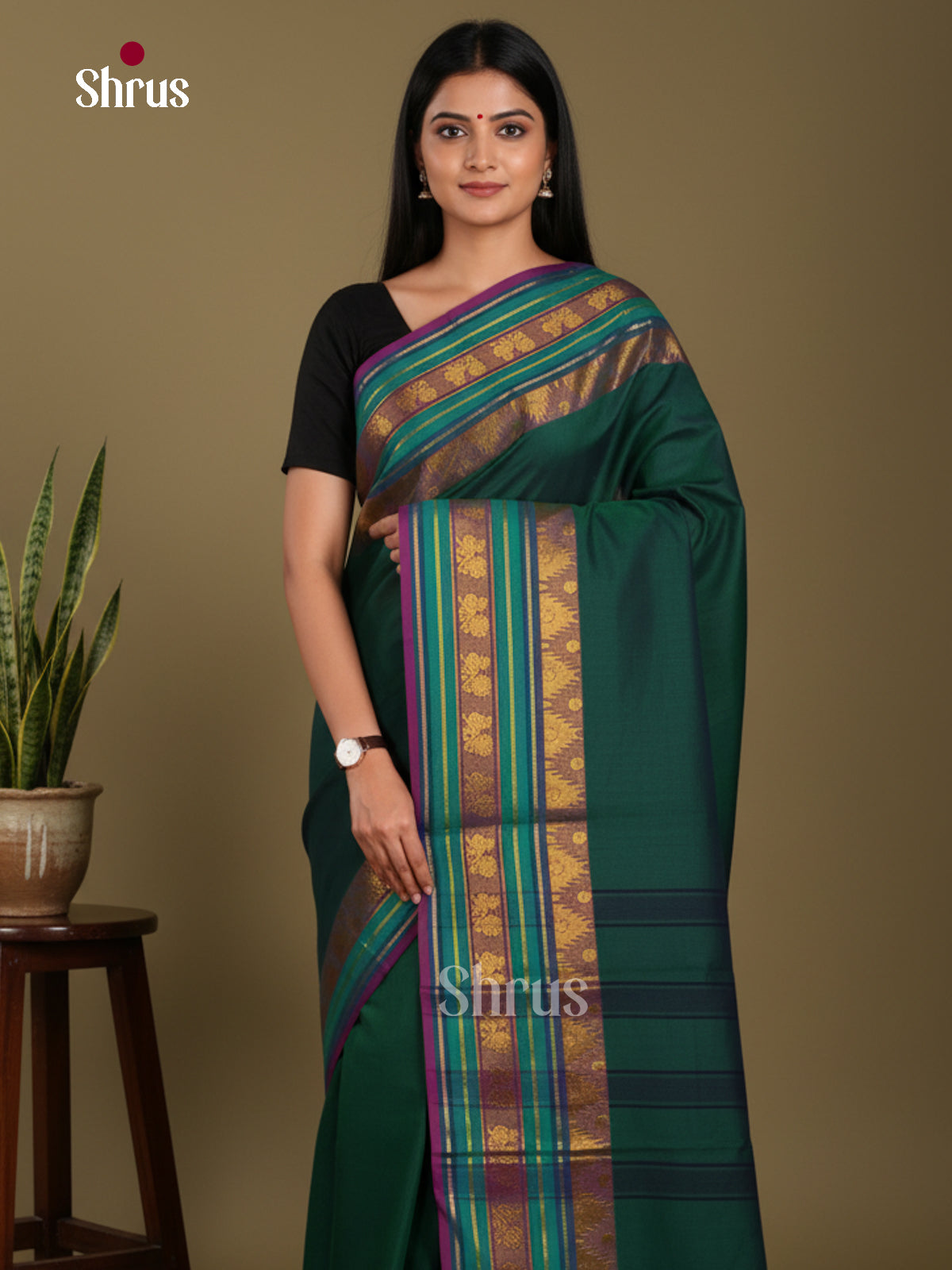 DKS28202 - Chettinad Mix Cotton-Without Blouse Saree