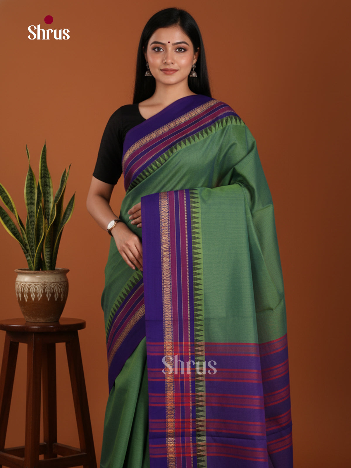DKS28203 - Chettinad Mix Cotton-Without Blouse Saree - Shop on Shrus.com