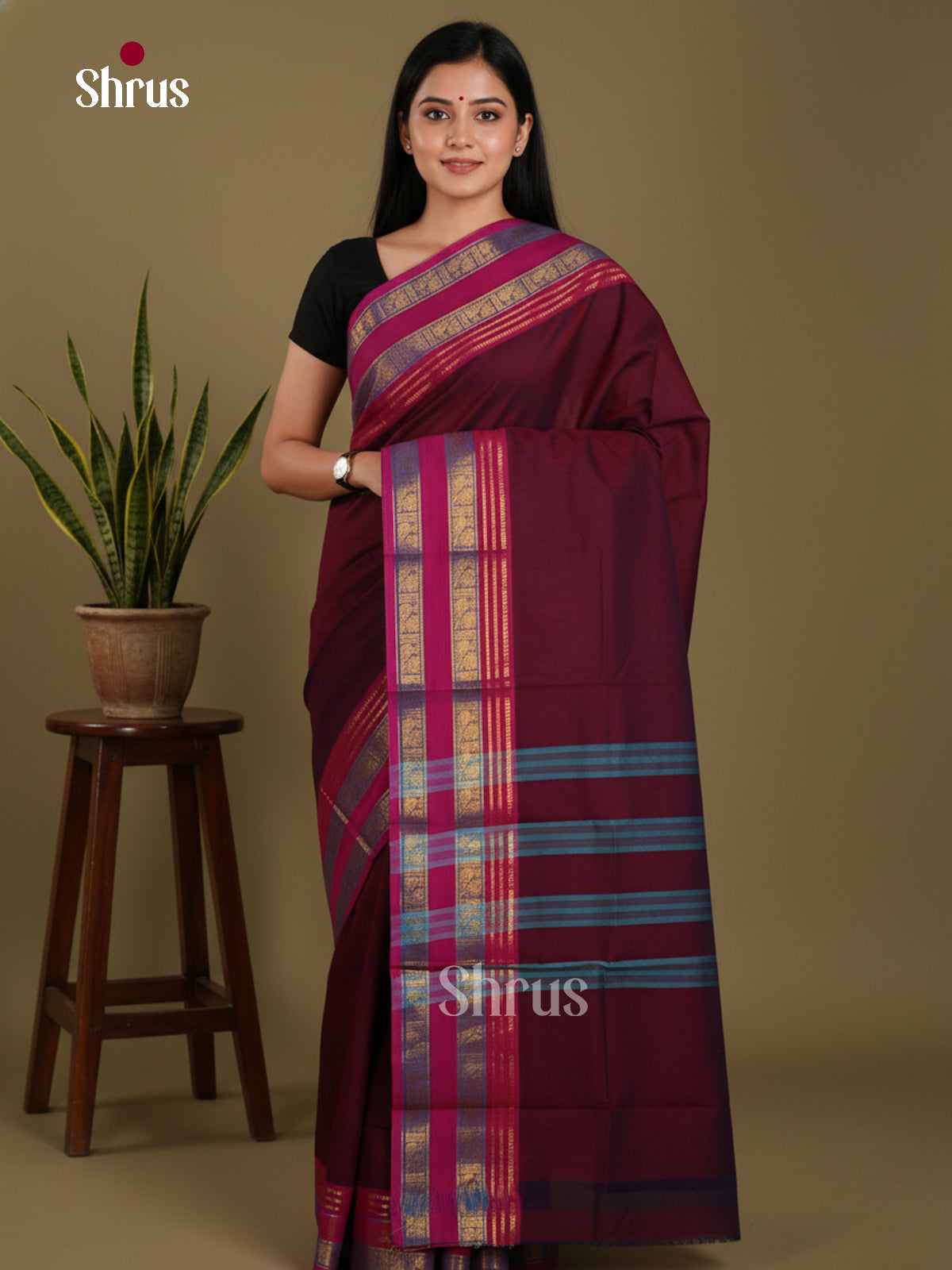 DKS28204 - Chettinad Mix Cotton-Without Blouse Saree