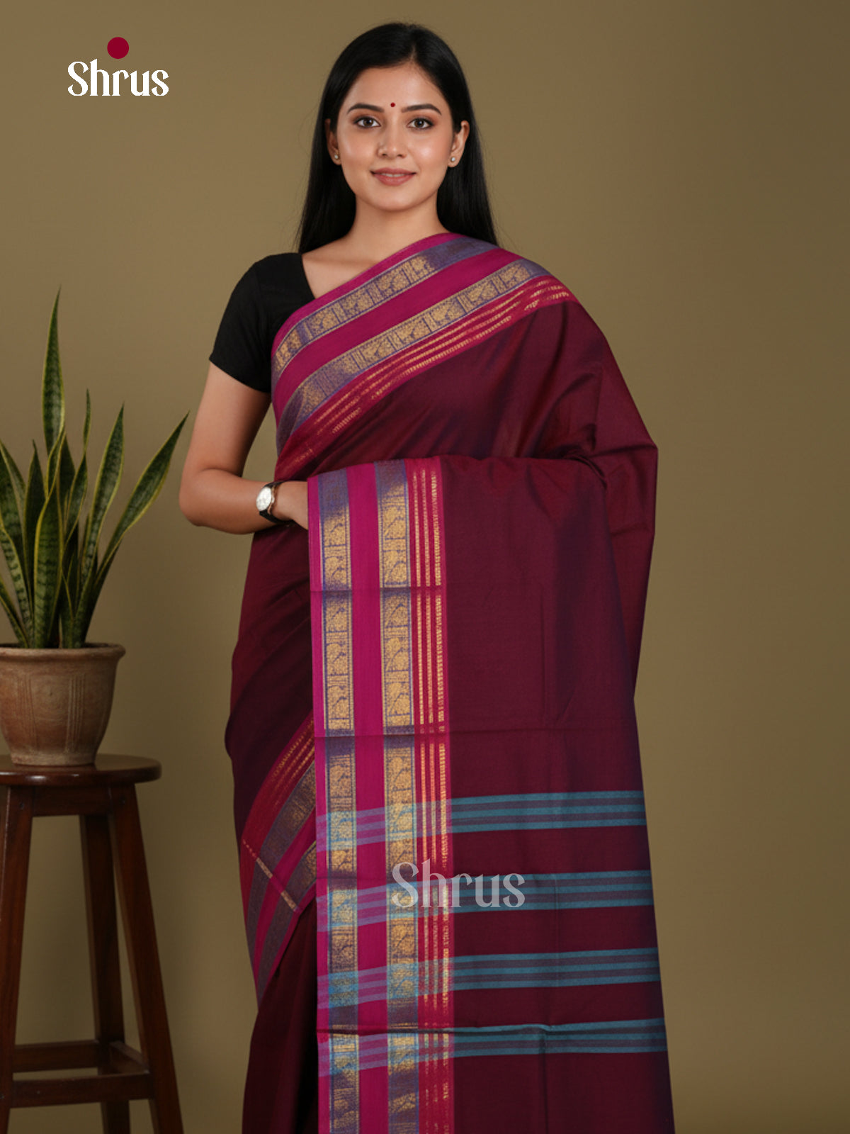 DKS28204 - Chettinad Mix Cotton-Without Blouse Saree