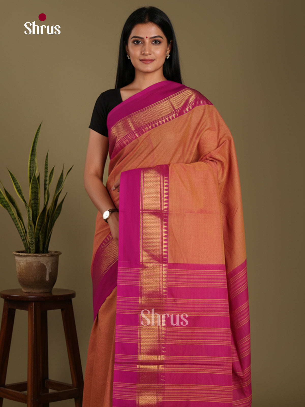 DKS28205 - Chettinad Mix Cotton-Without Blouse Saree