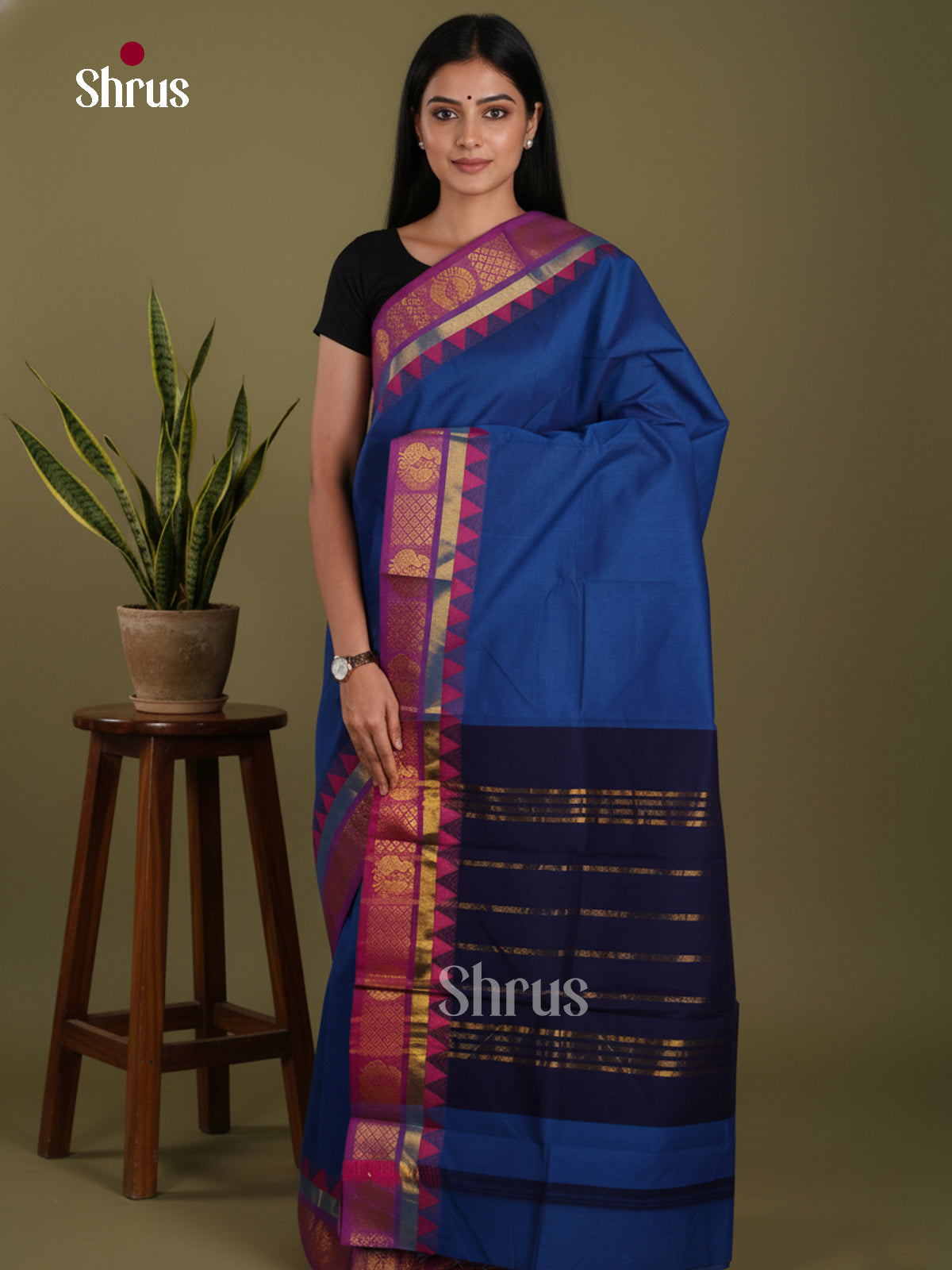 DKS28207 - Chettinad Mix Cotton-Without Blouse Saree