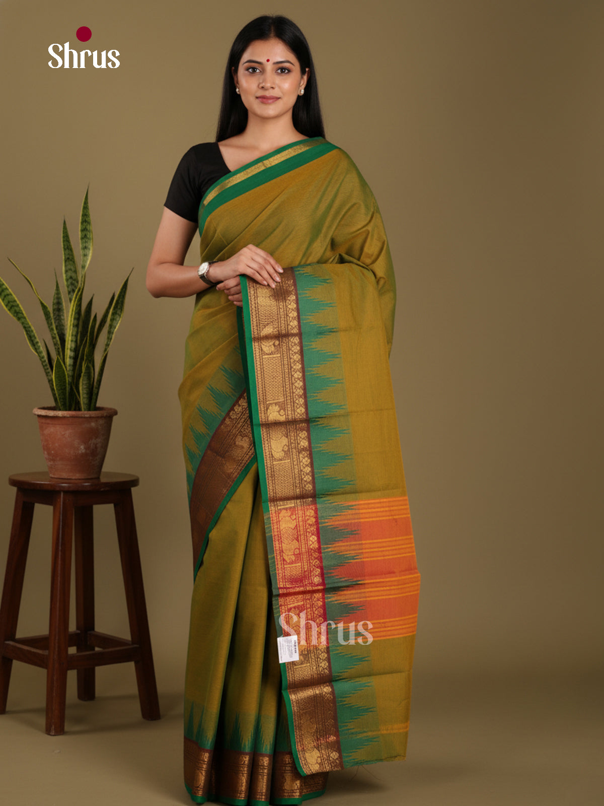 DKS28208 - Chettinad Mix Cotton-Without Blouse Saree