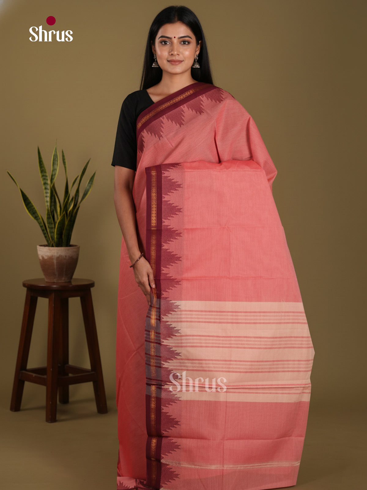 DKS28210 - Chettinad Mix Cotton-Without Blouse Saree - Shop on Shrus.com