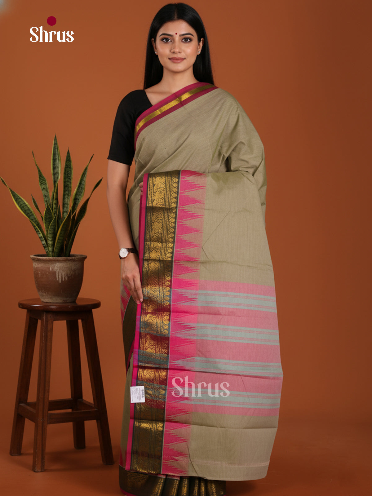 DKS28213 - Chettinad Mix Cotton-Without Blouse Saree