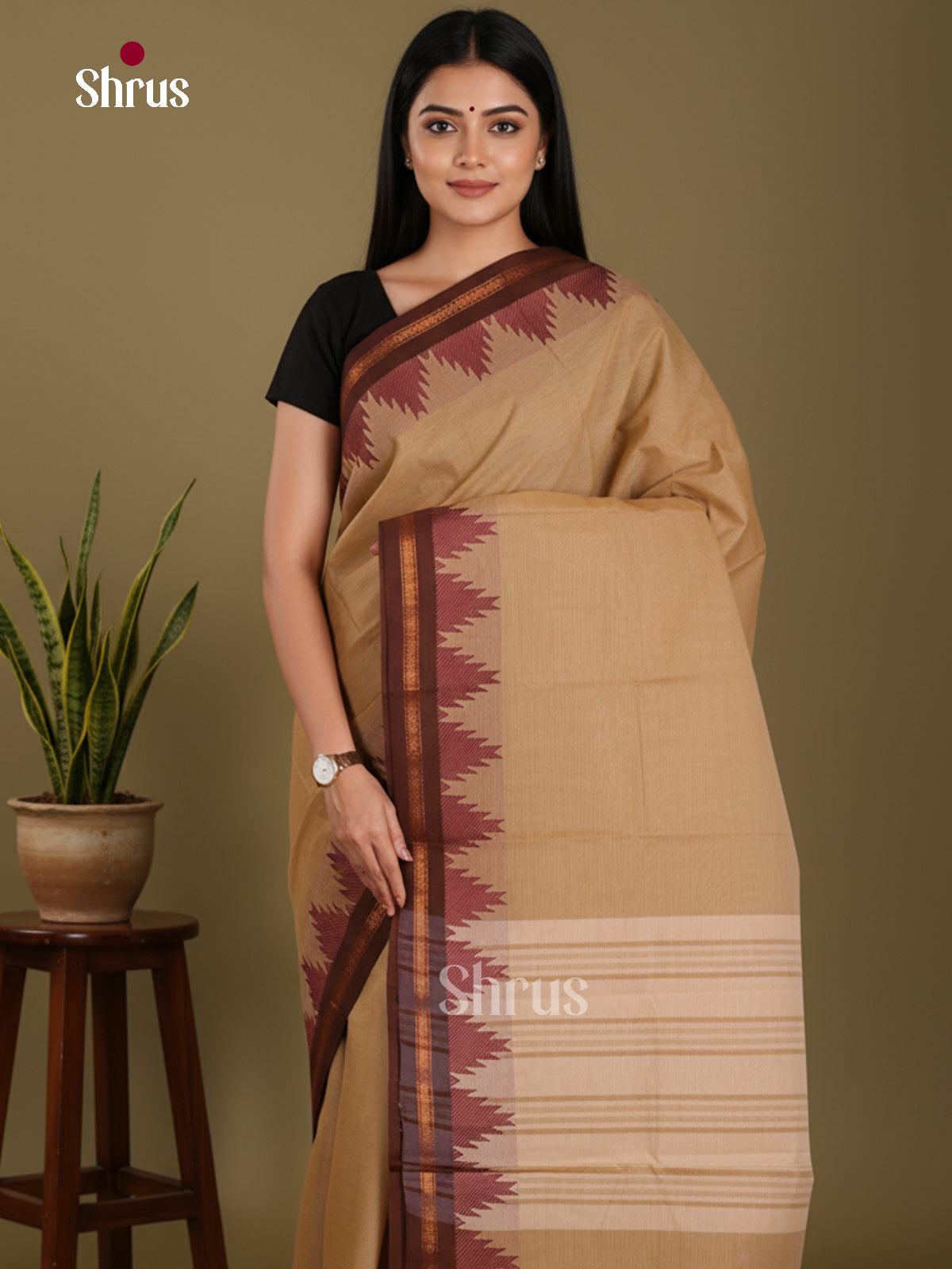 DKS28215 - Chettinad Mix Cotton-Without Blouse Saree - Shop on Shrus.com