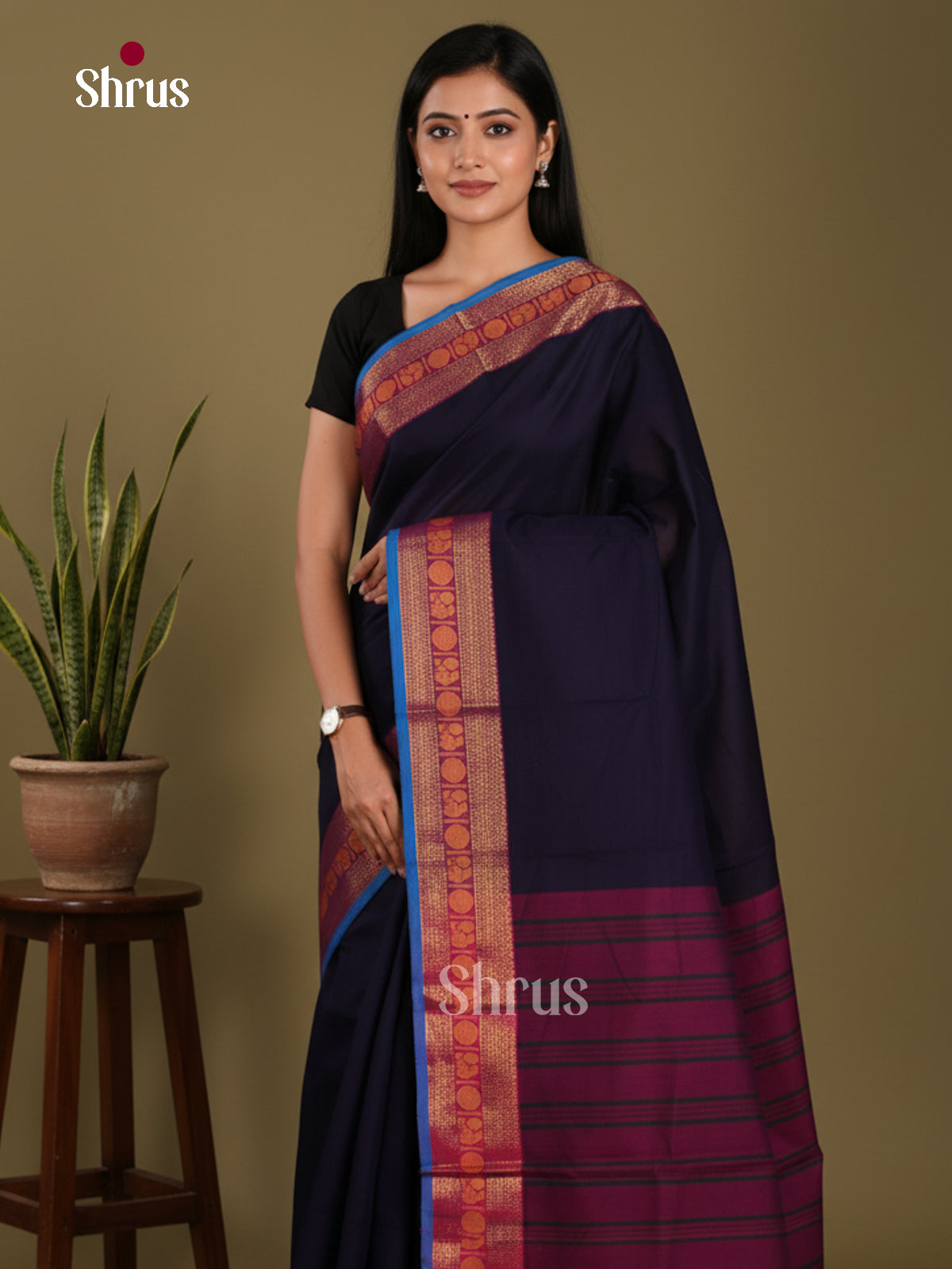 DKS28216 - Chettinad Mix Cotton-Without Blouse Saree