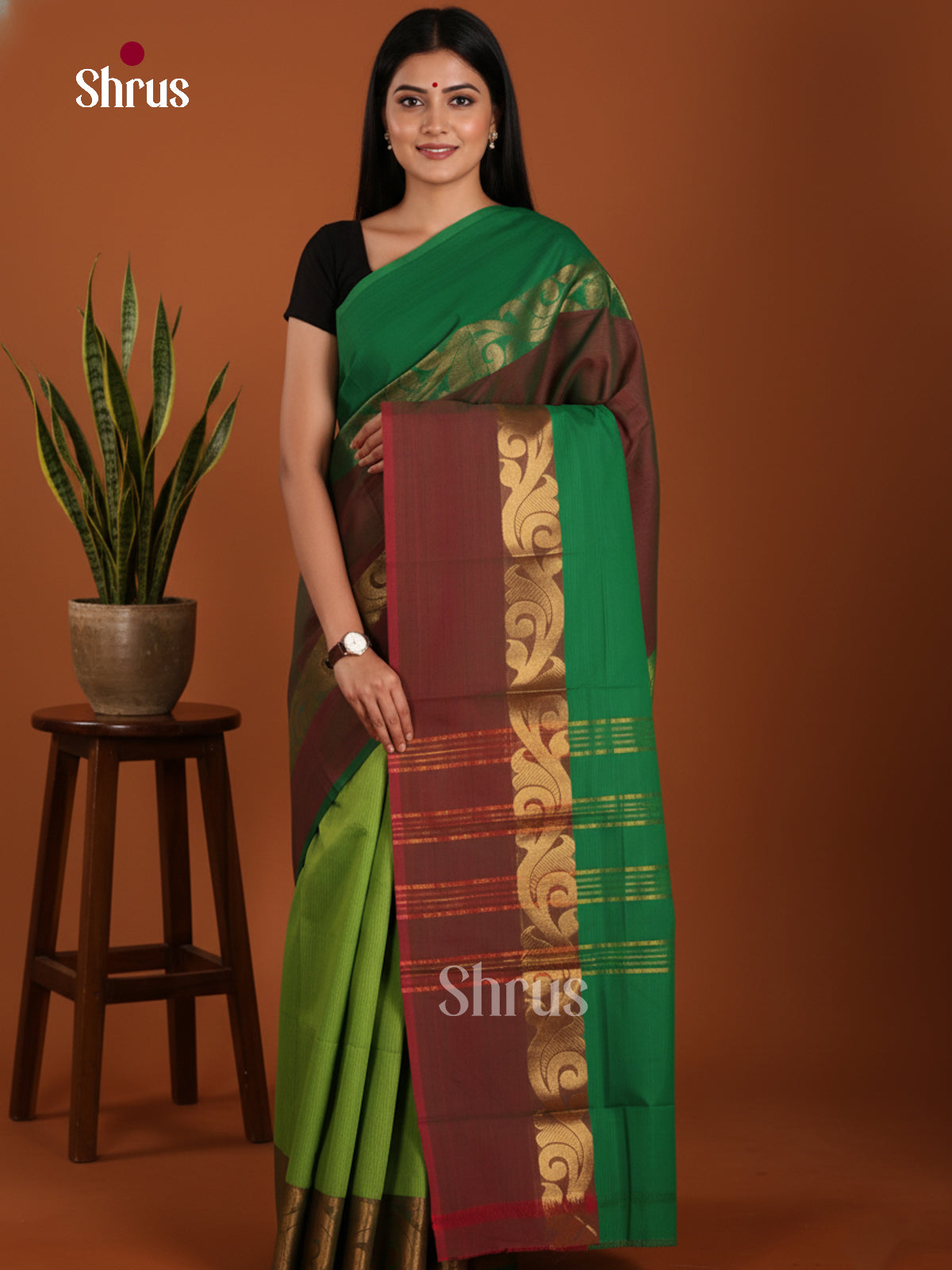 DKS28218 - Chettinad Mix Cotton-Without Blouse Saree