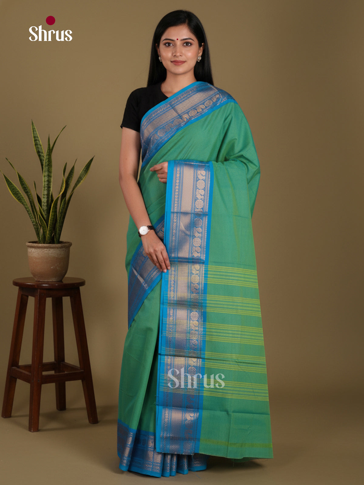 DKS28219 - Chettinad Mix Cotton-Without Blouse Saree