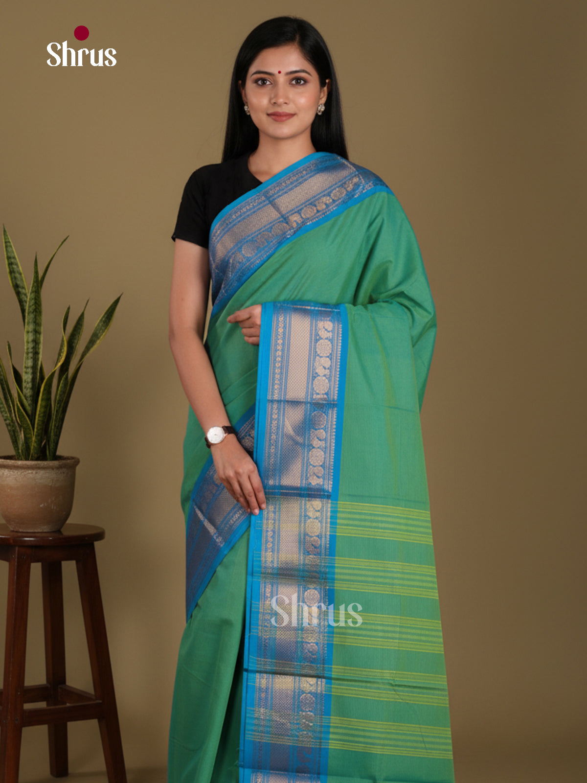 DKS28219 - Chettinad Mix Cotton-Without Blouse Saree