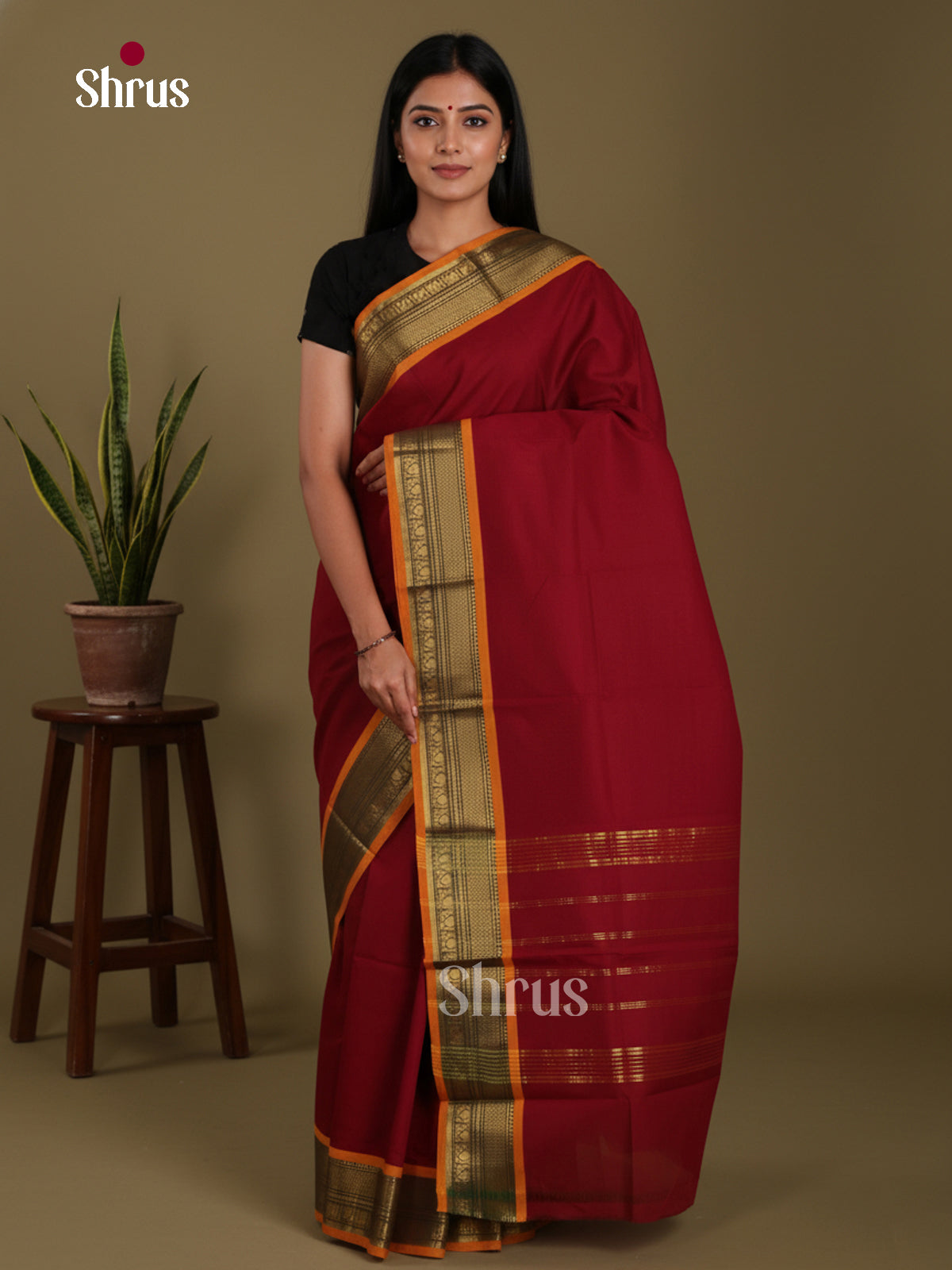 DKS28220 - Chettinad Mix Cotton-Without Blouse Saree - Shop on Shrus.com