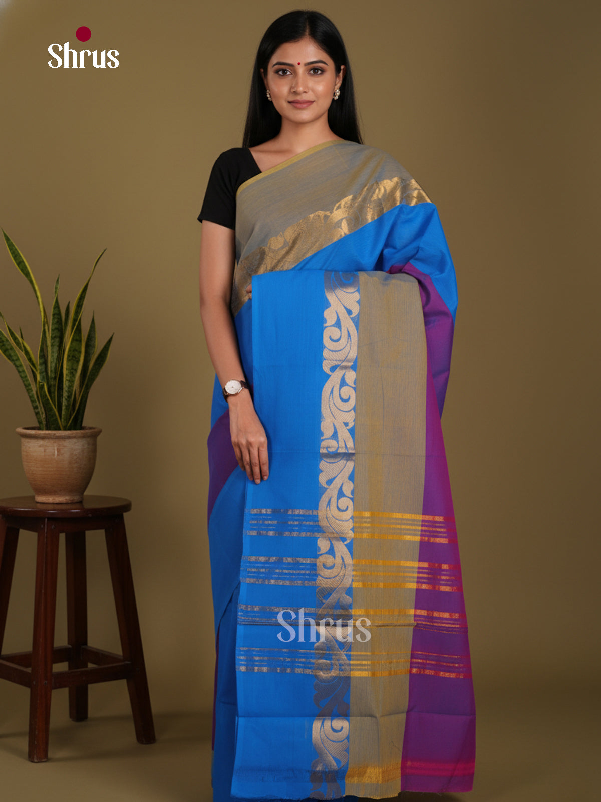 DKS28226 - Chettinad Mix Cotton-Without Blouse Saree