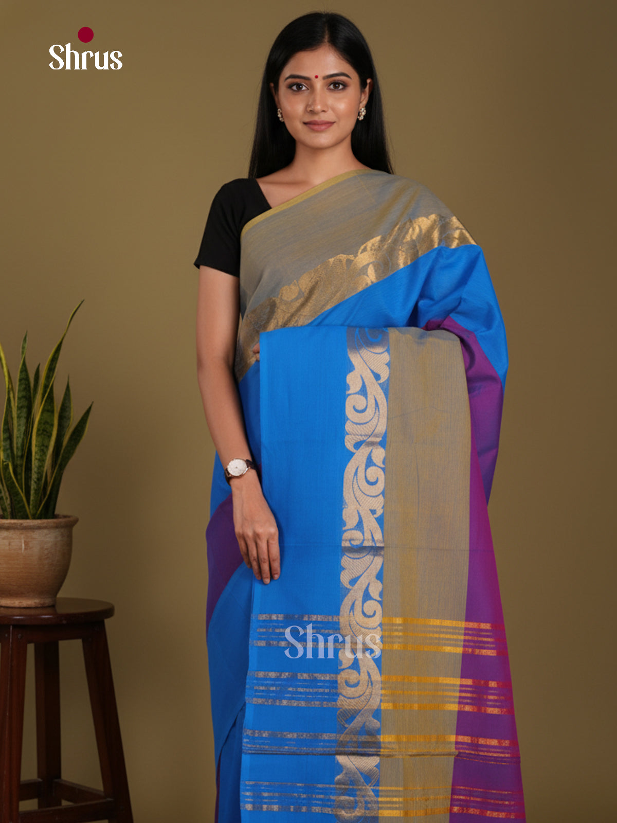 DKS28226 - Chettinad Mix Cotton-Without Blouse Saree