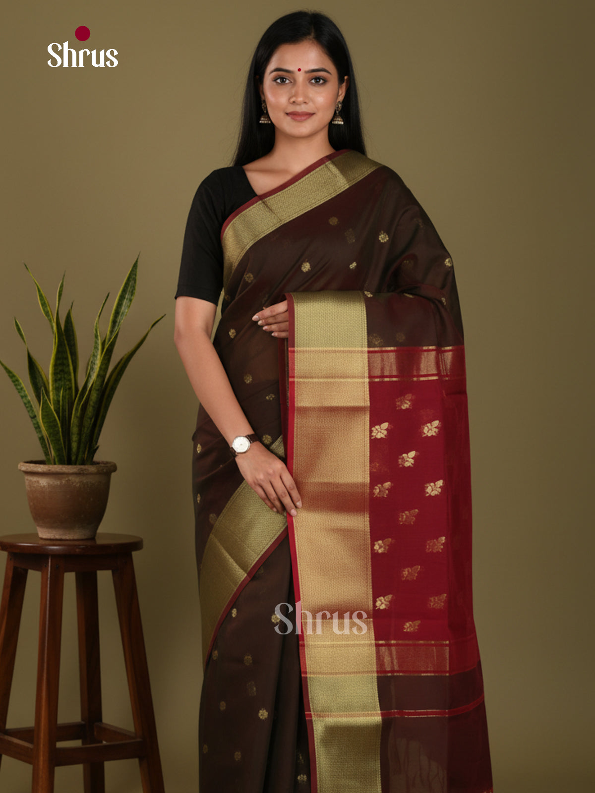 Brown &  Red - Art Maheshwari  Saree - Shop on Shrus.com