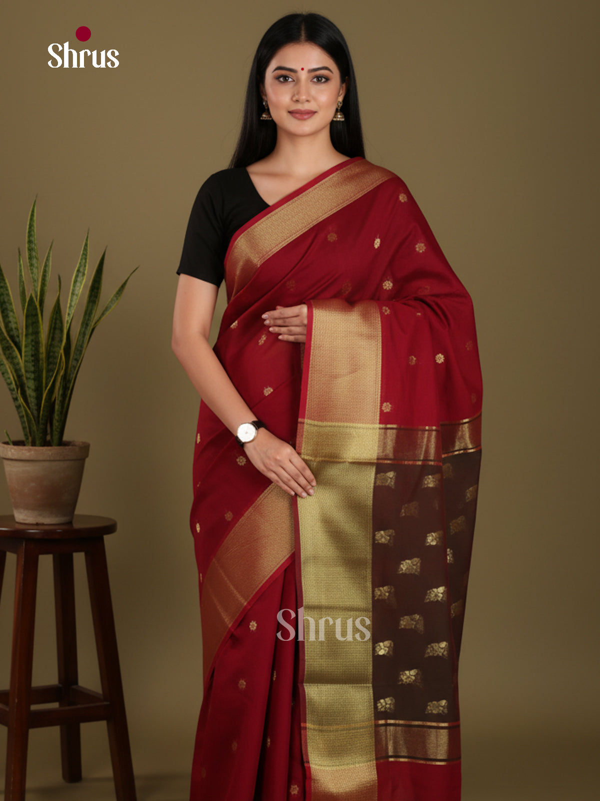 Red & brown - Art Maheshwari  Saree - Shop on Shrus.com