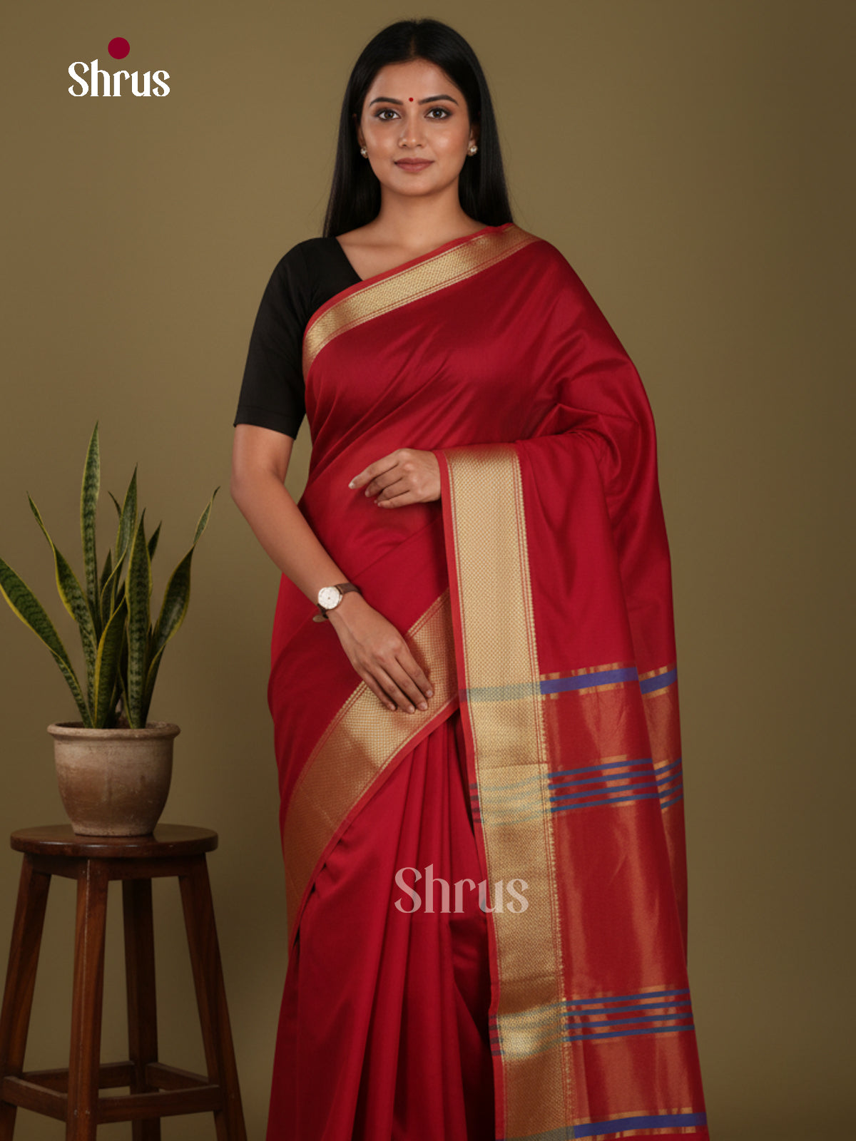 Red & Bluie - Art Maheshwari  Saree