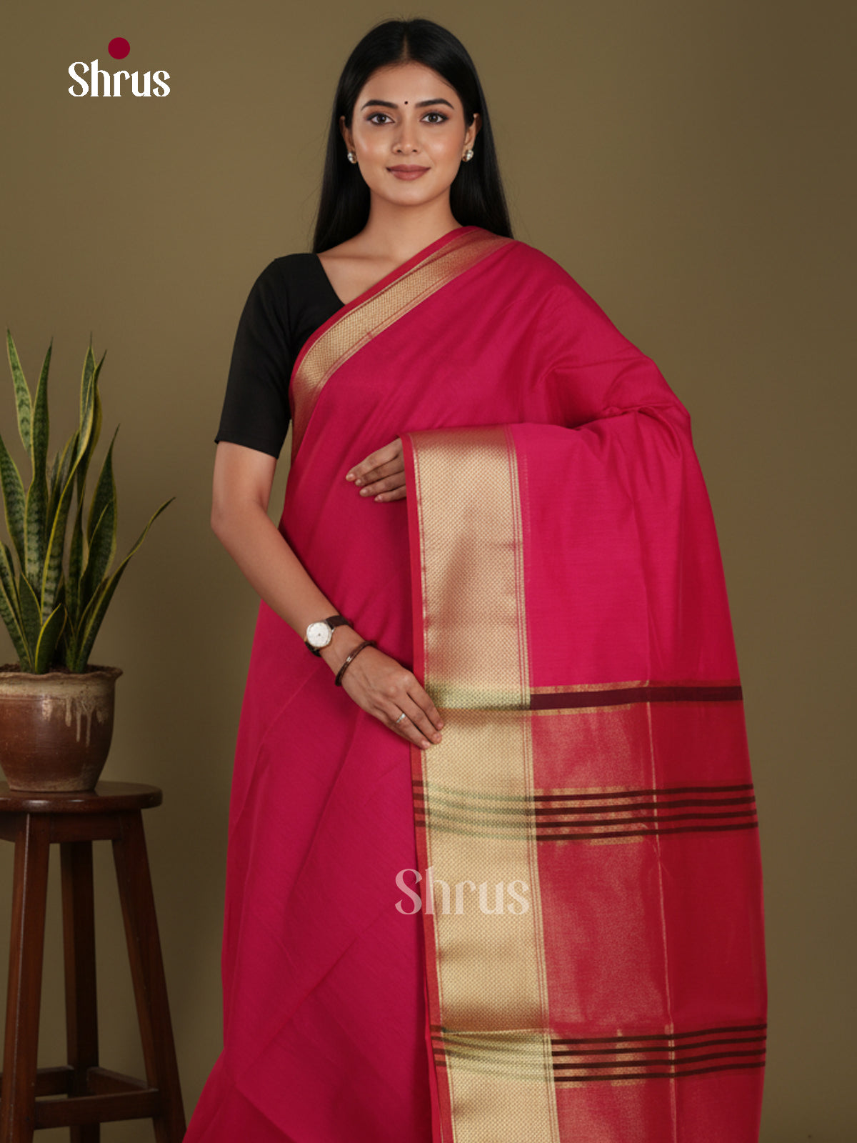 Pink & maroon- Art Maheshwari  Saree
