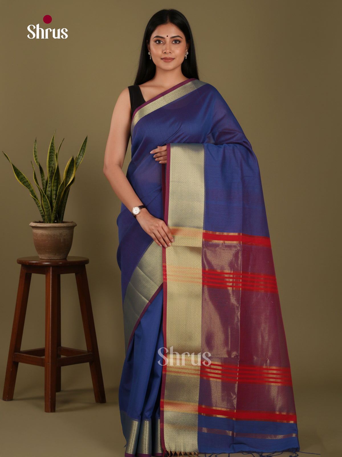 Blue & Red- Art Maheshwari  Saree