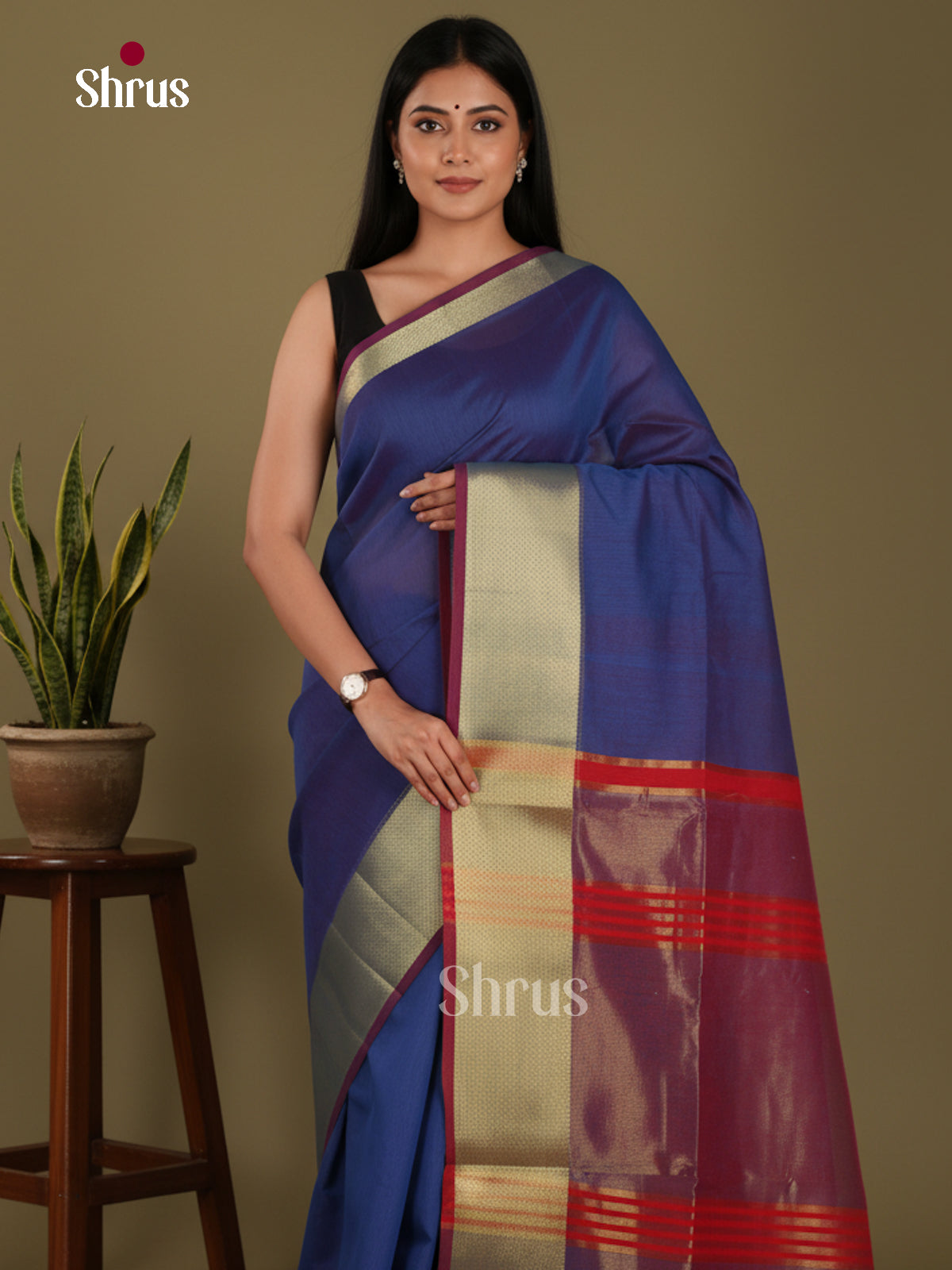 Blue & Red- Art Maheshwari  Saree