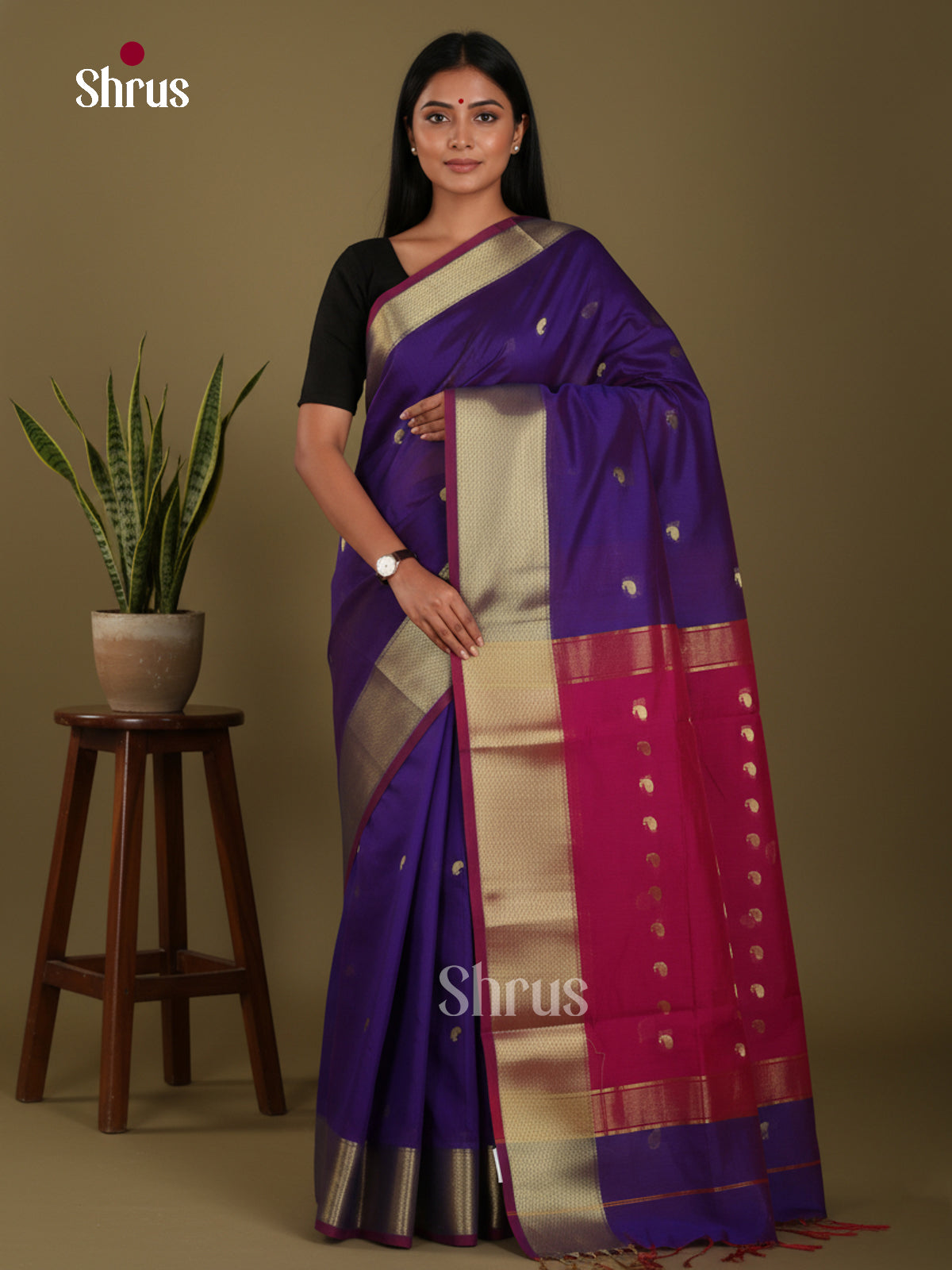 Blue & Maroon - Art Maheshwari  Saree