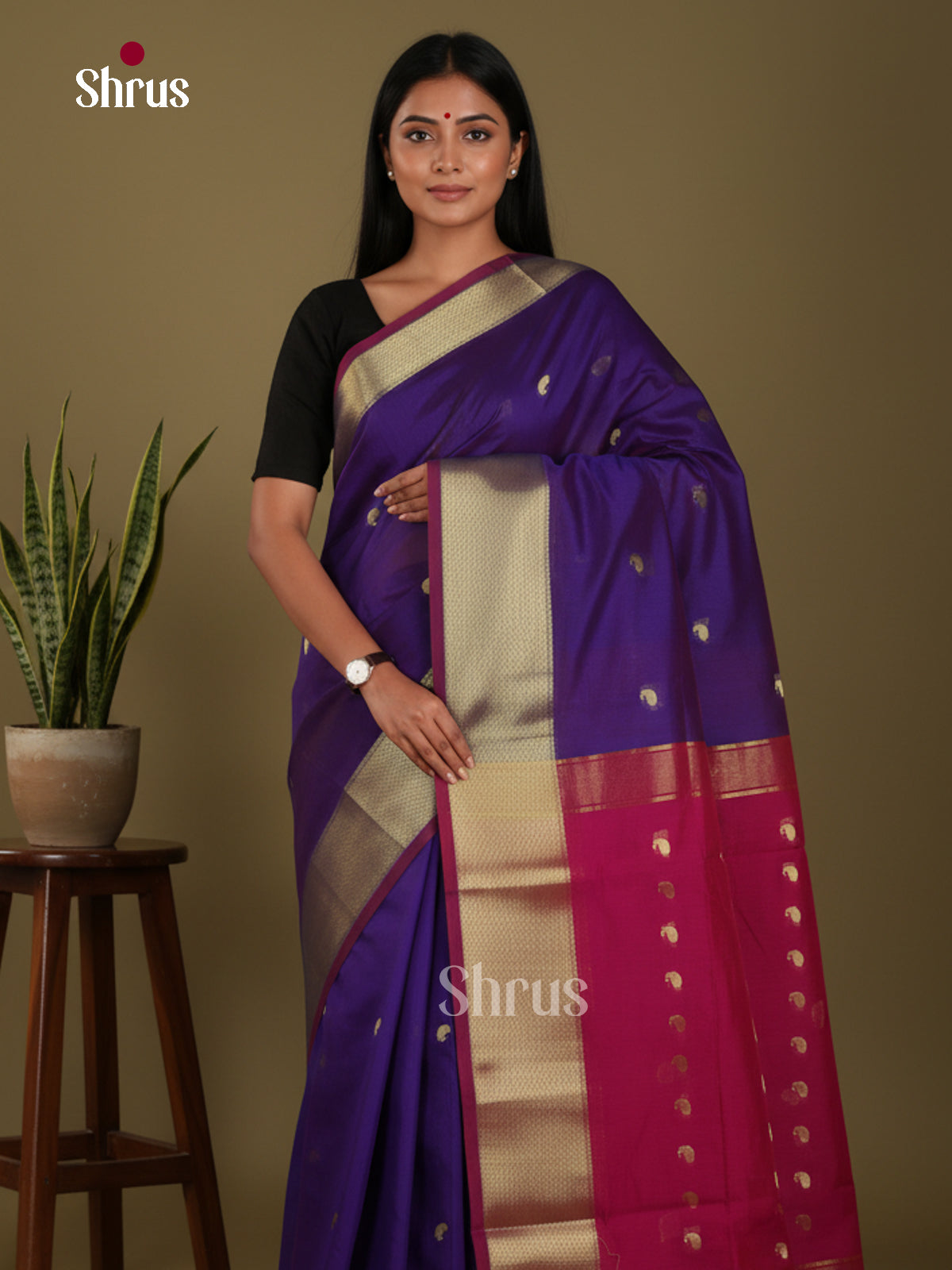 Blue & Maroon - Art Maheshwari  Saree