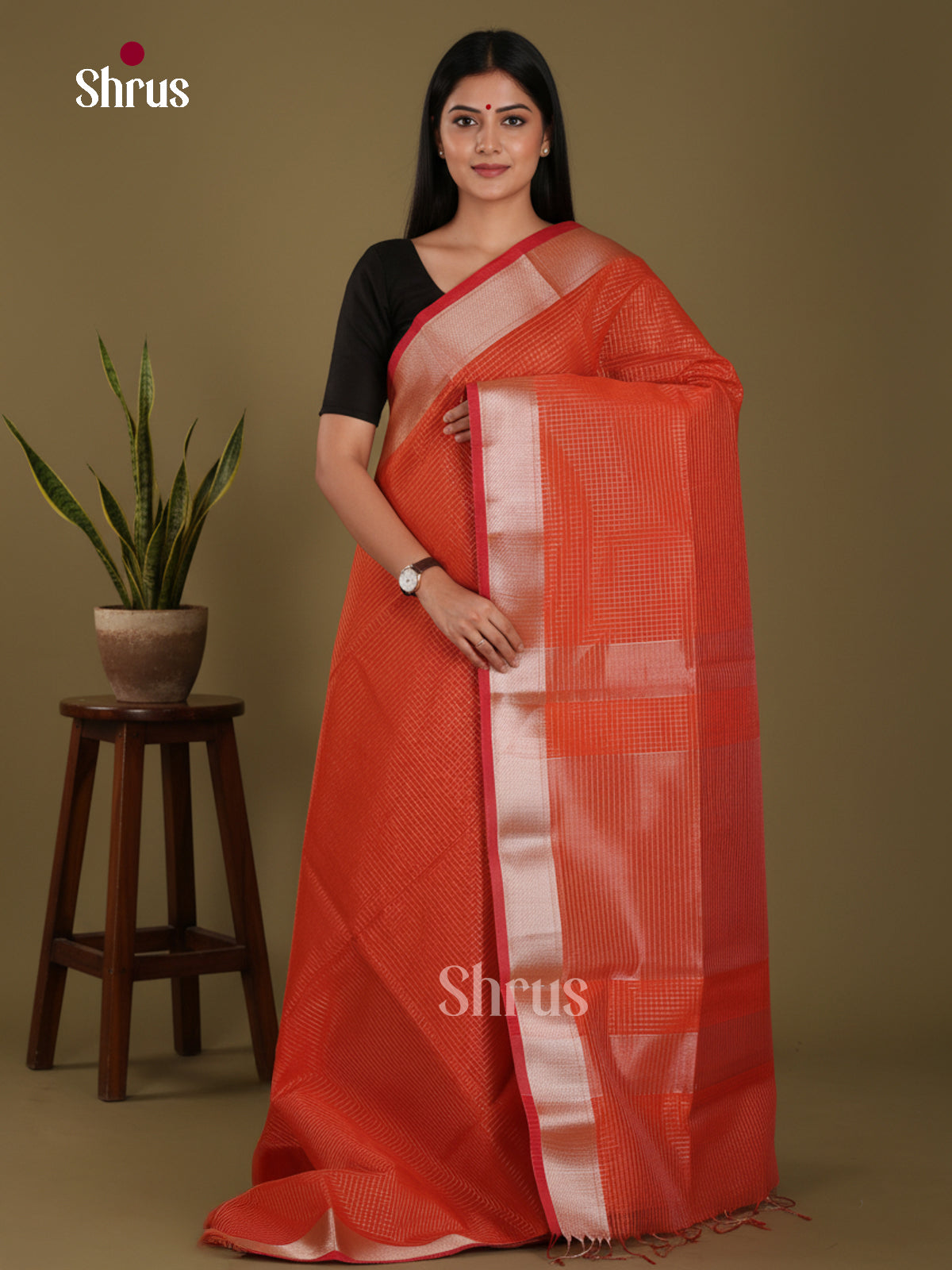 Orange- Art Maheshwari  Saree