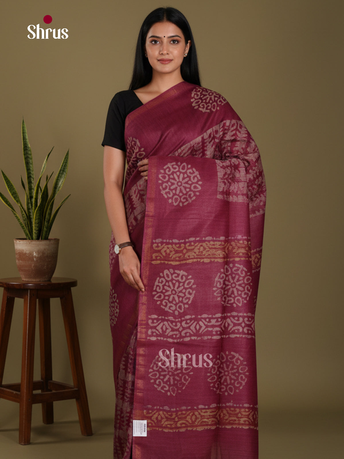 Maroon - Bhatik Saree
