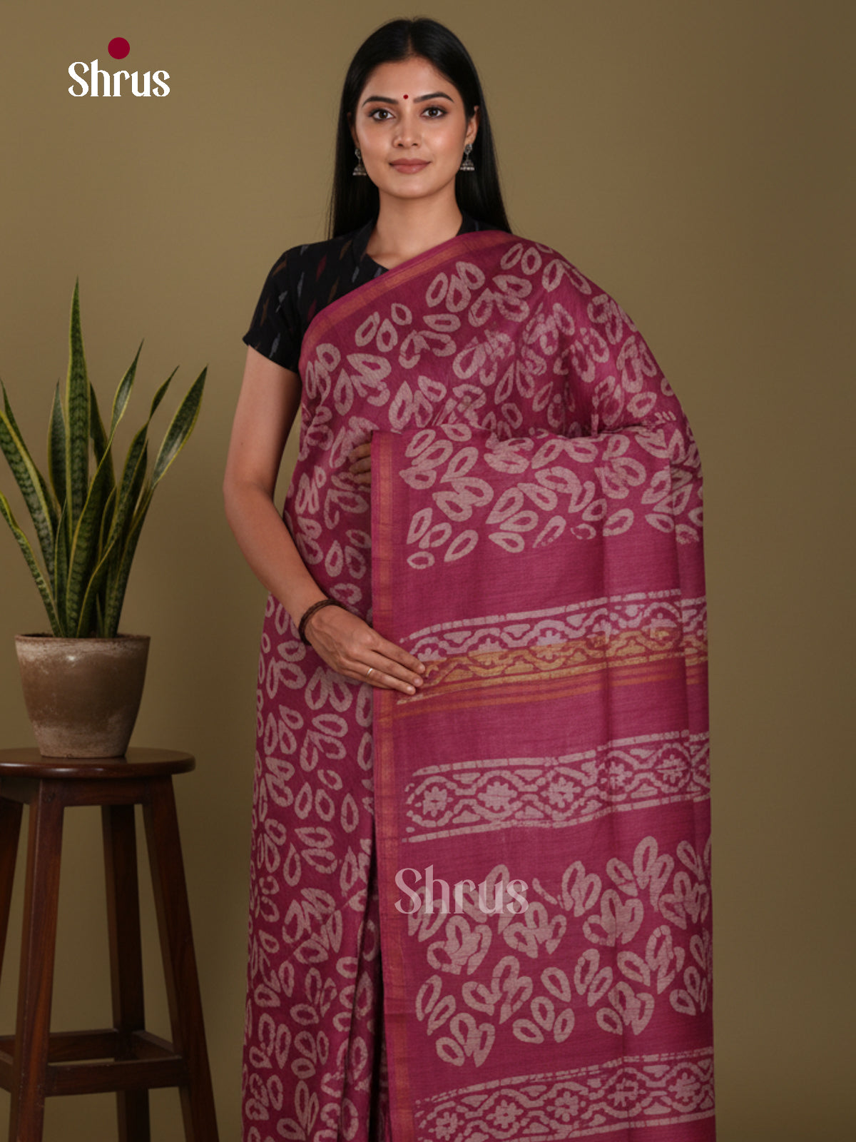 Maroon - Bhatik Saree