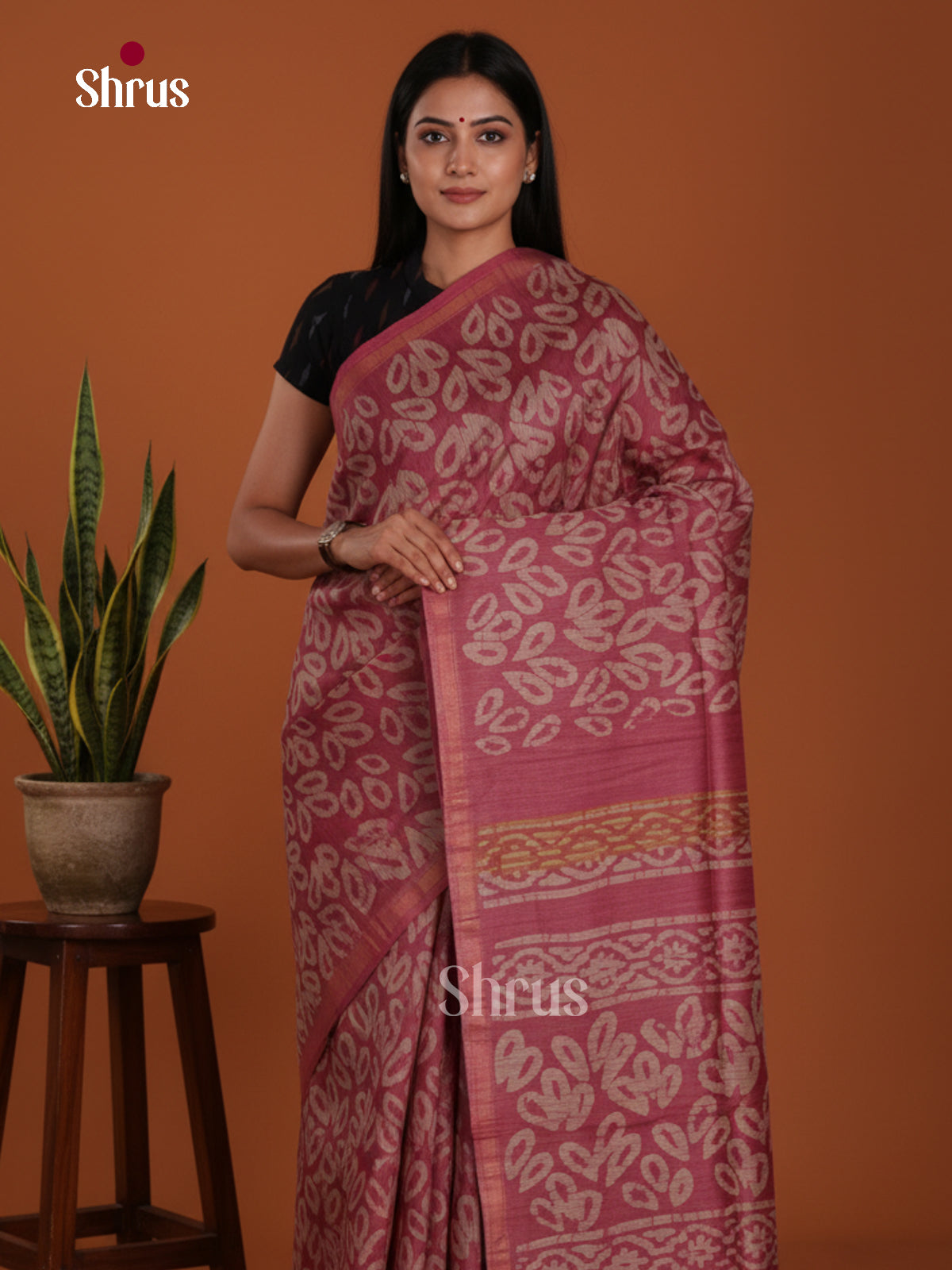 Maroon - Bhatik Saree