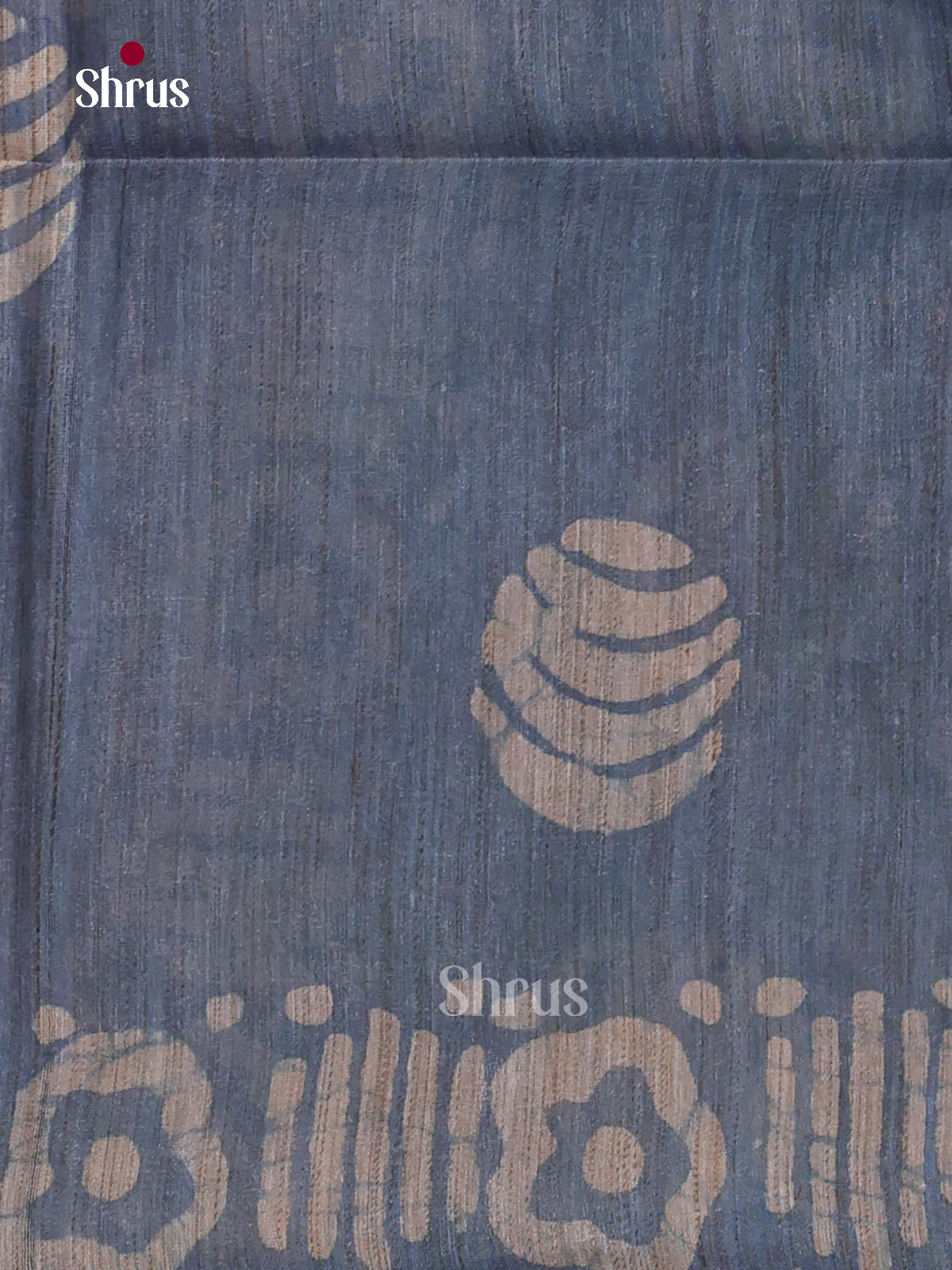 Greyish Blue- Bhatik Saree