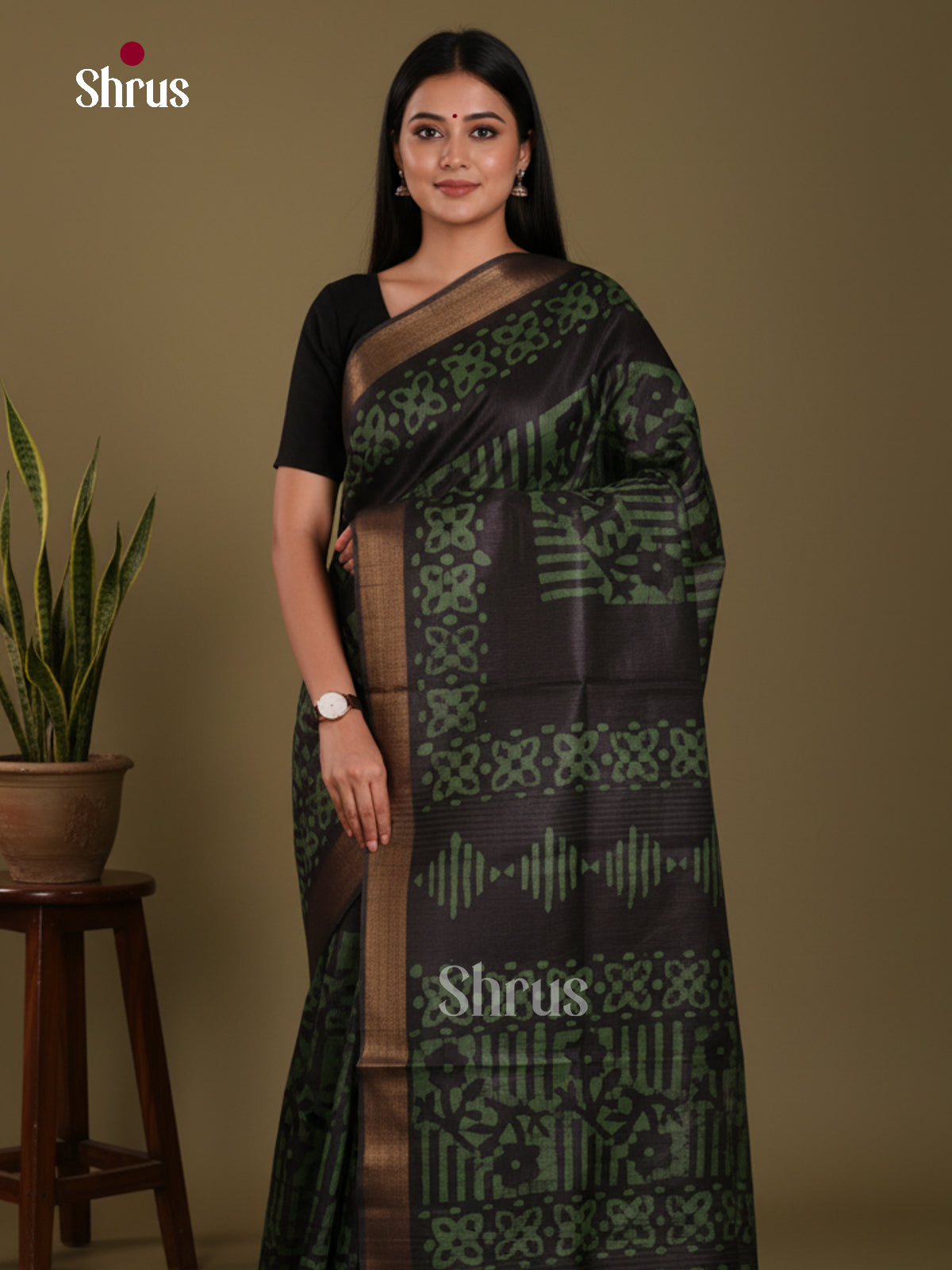 Black & Green - Bhatik Saree