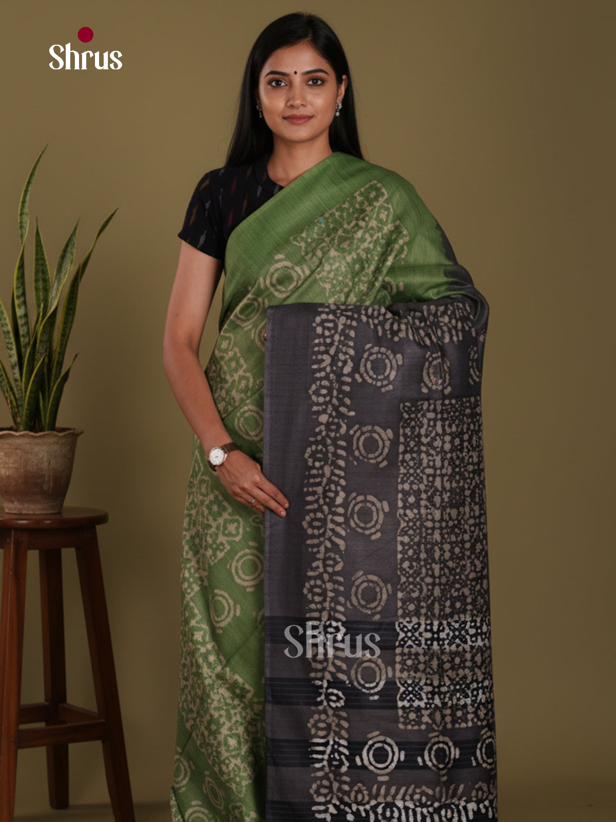 Green & Black - Bhatik Saree