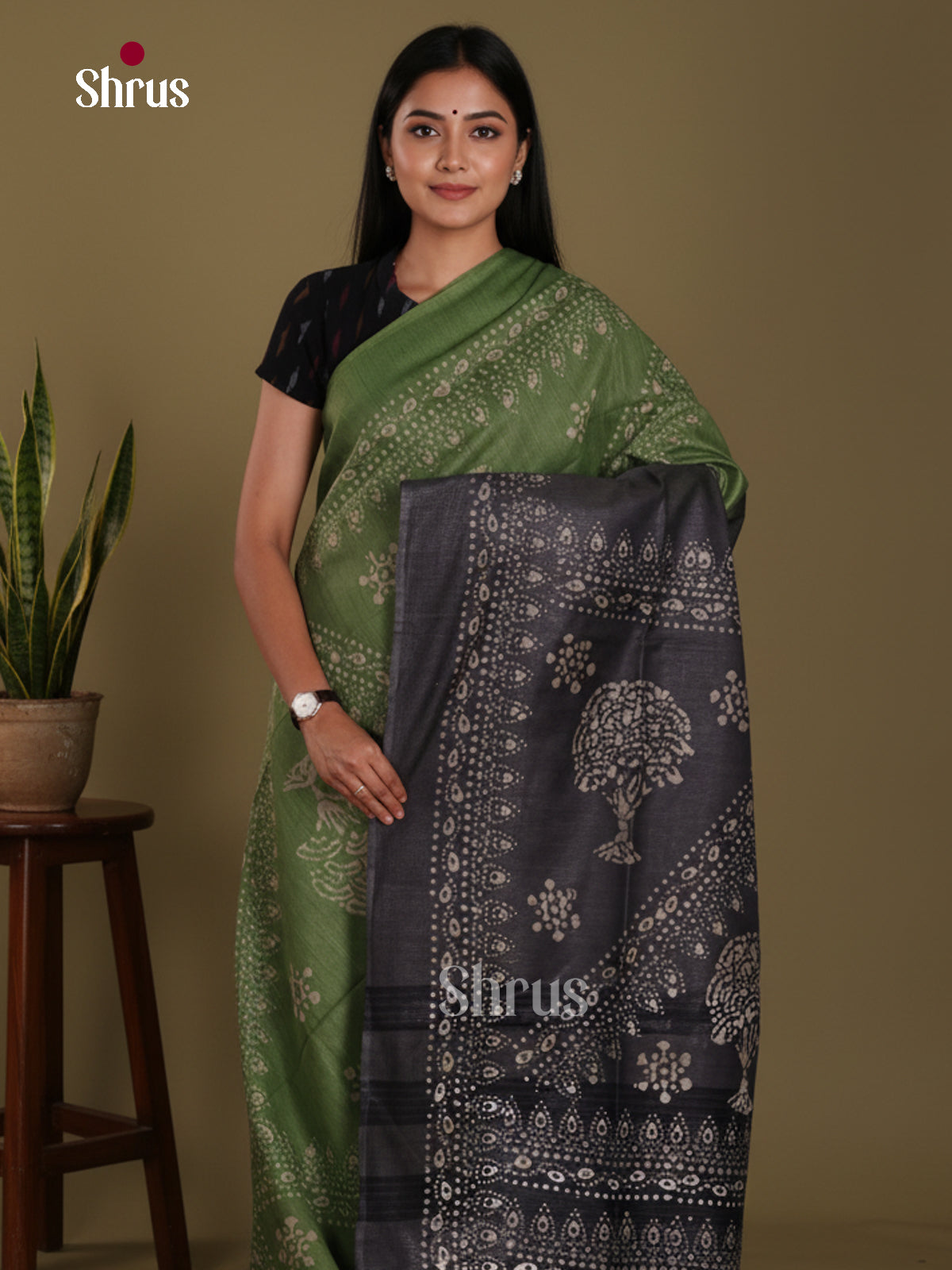 Green & Black - Bhatik Saree