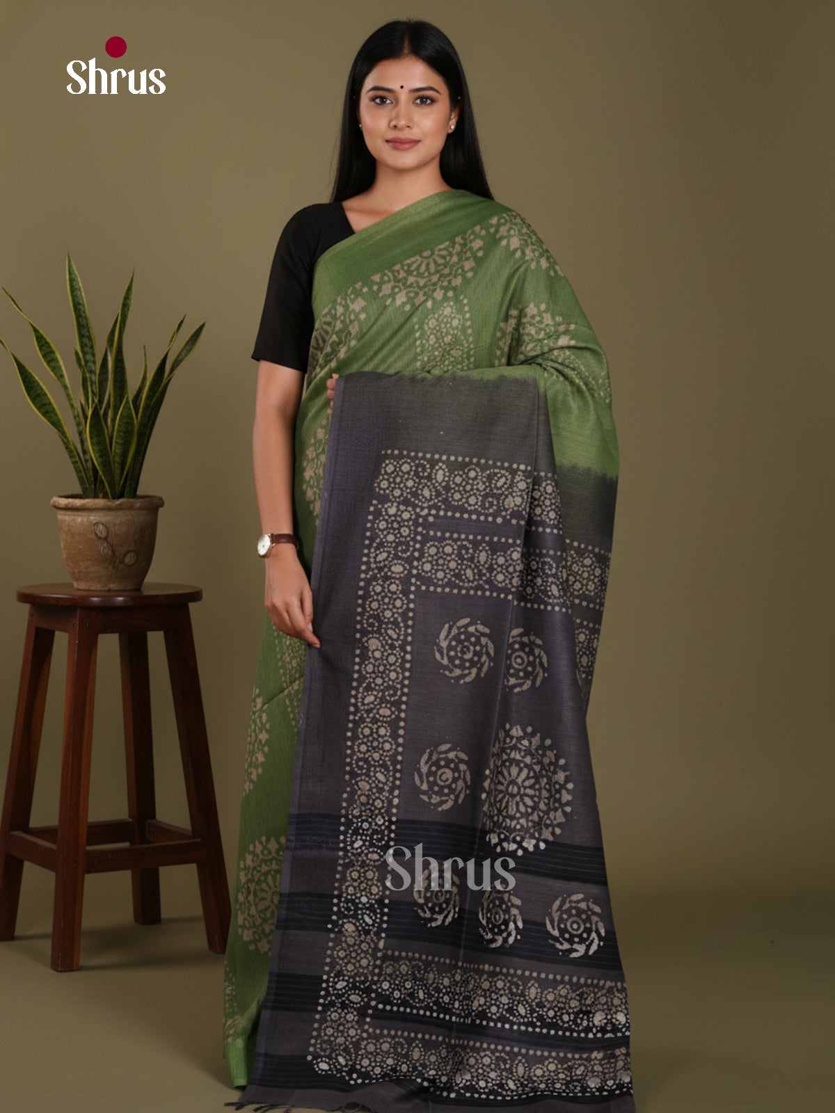Green & Black - Bhatik Saree